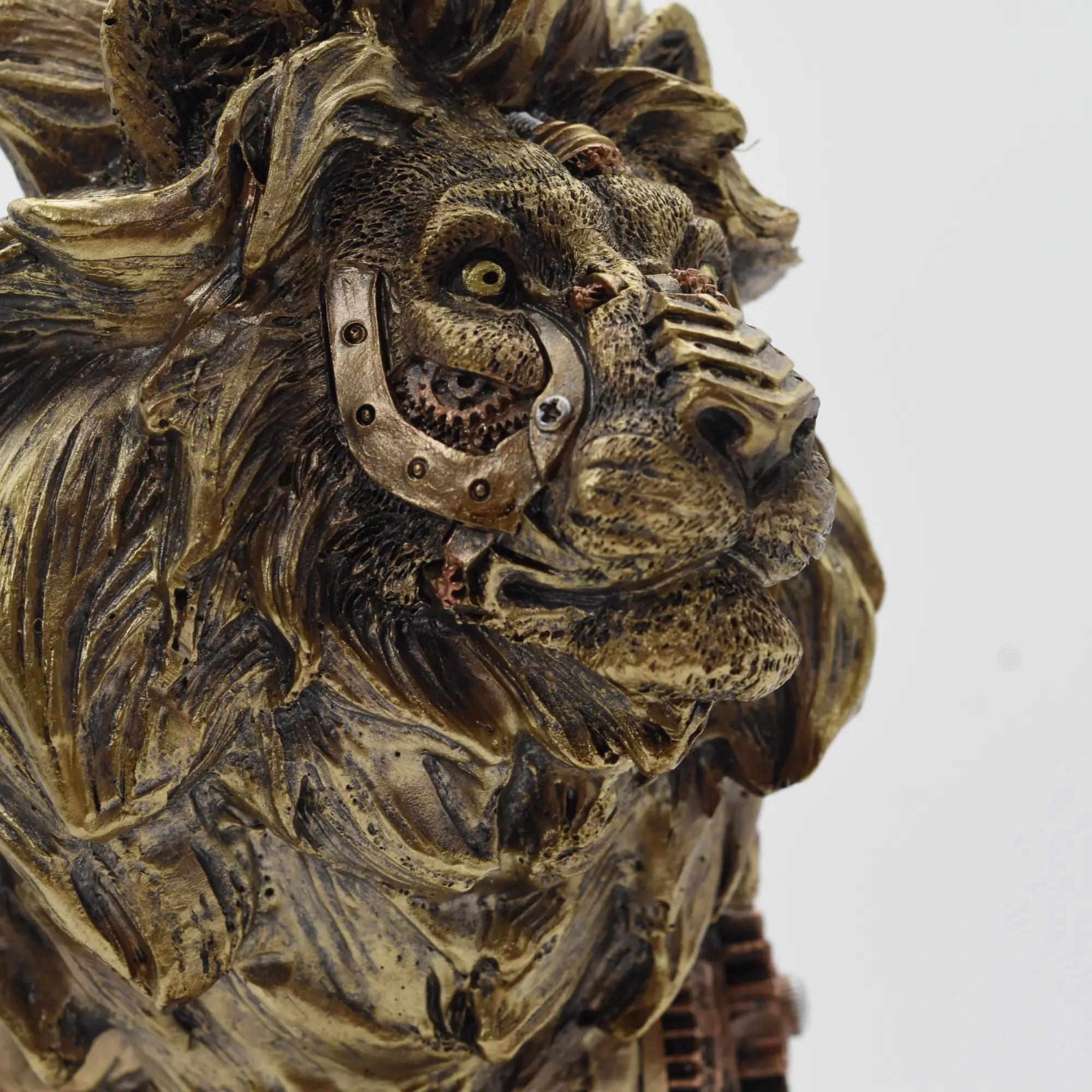 Steampunkfigur eines mechanischen Löwen aus Resin – Bild 2