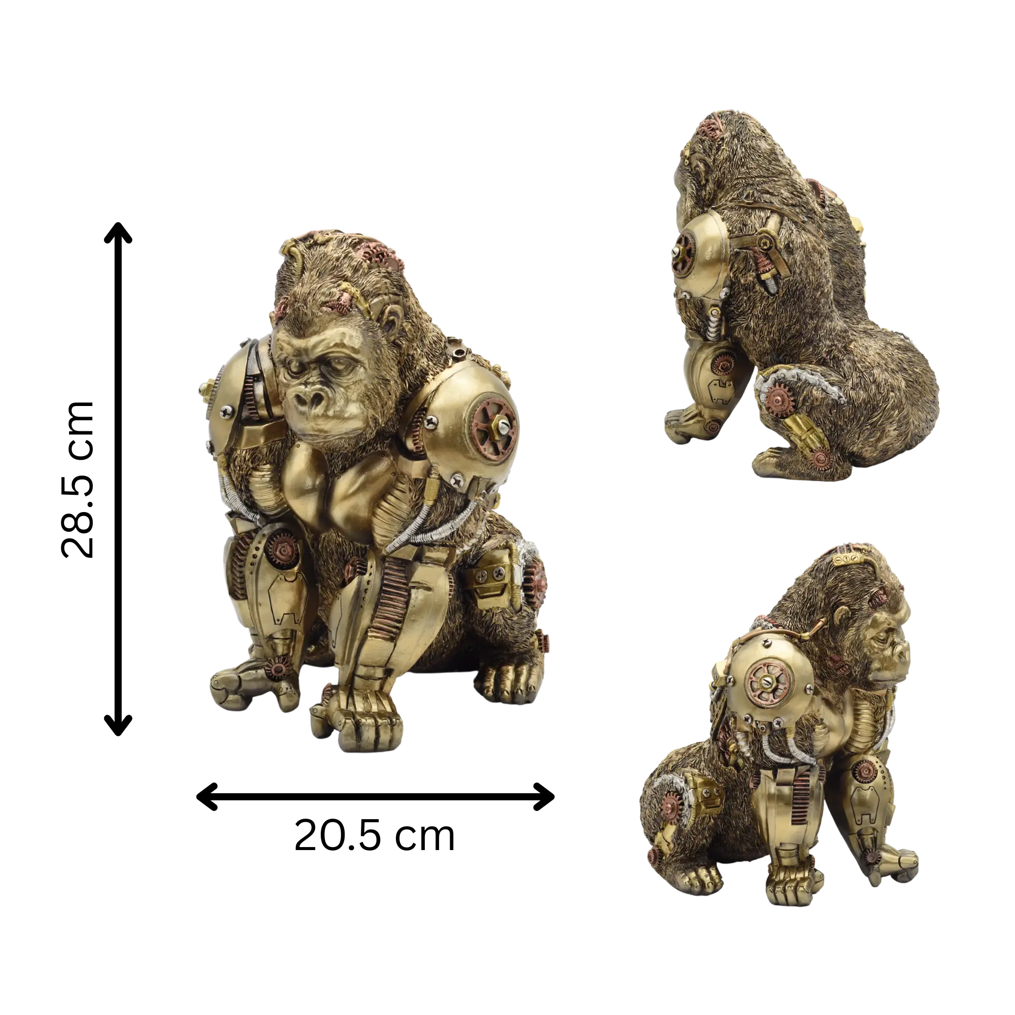 Hockender Gorilla aus Resin mit mechanischen Armen – Bild 10