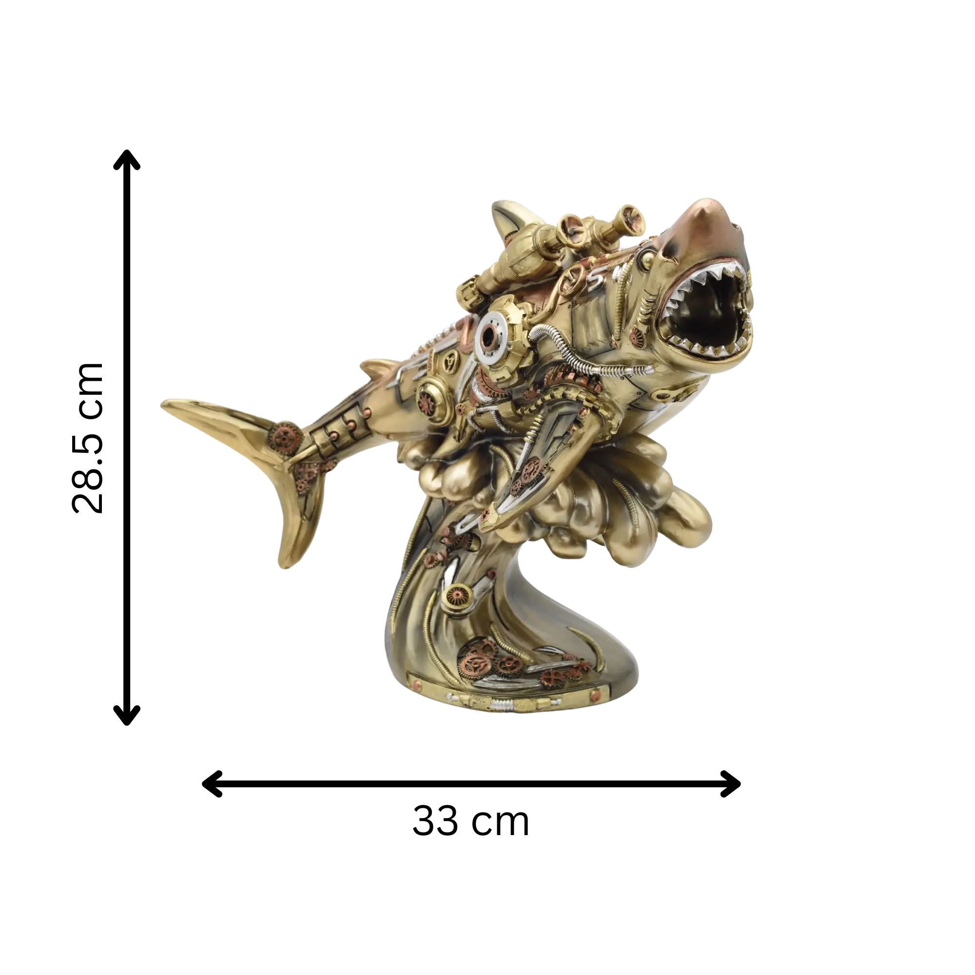 Steampunkhai aus Resin auf einer Welle – Bild 12