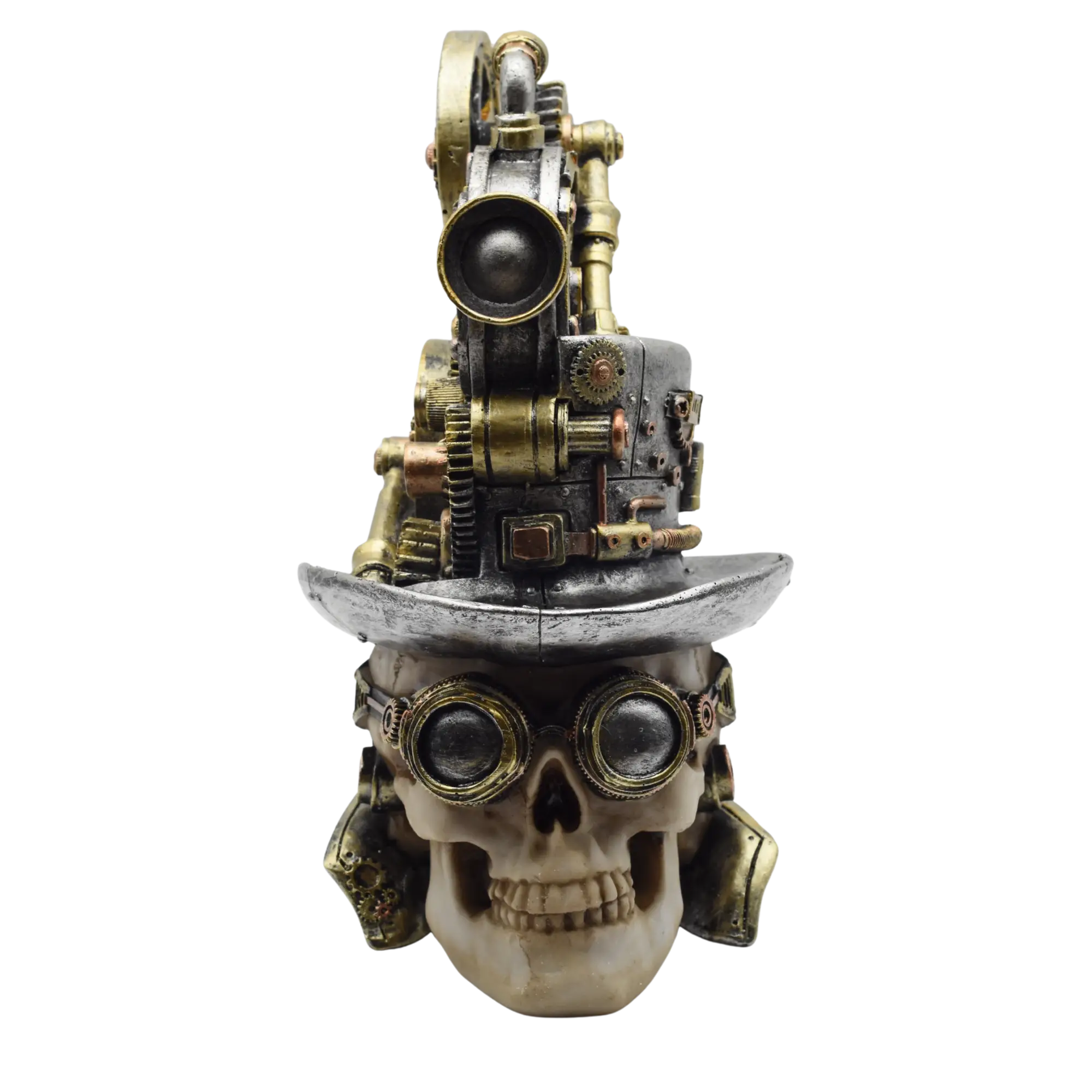 Totenschädel aus Resin mit Zylinder und Filmprojektor – Bild 4