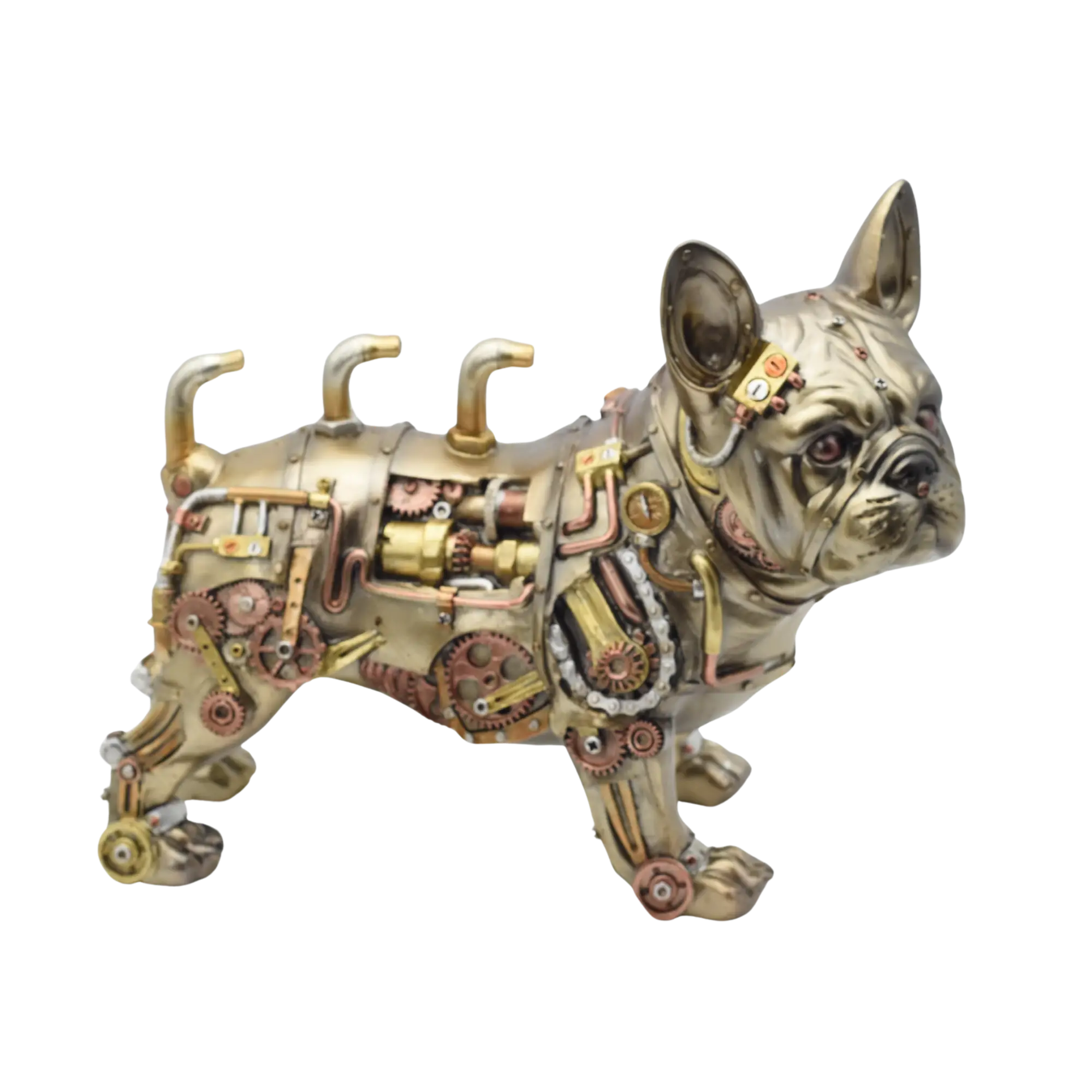 Hundefigur aus Resin mit mechanischen Elementen