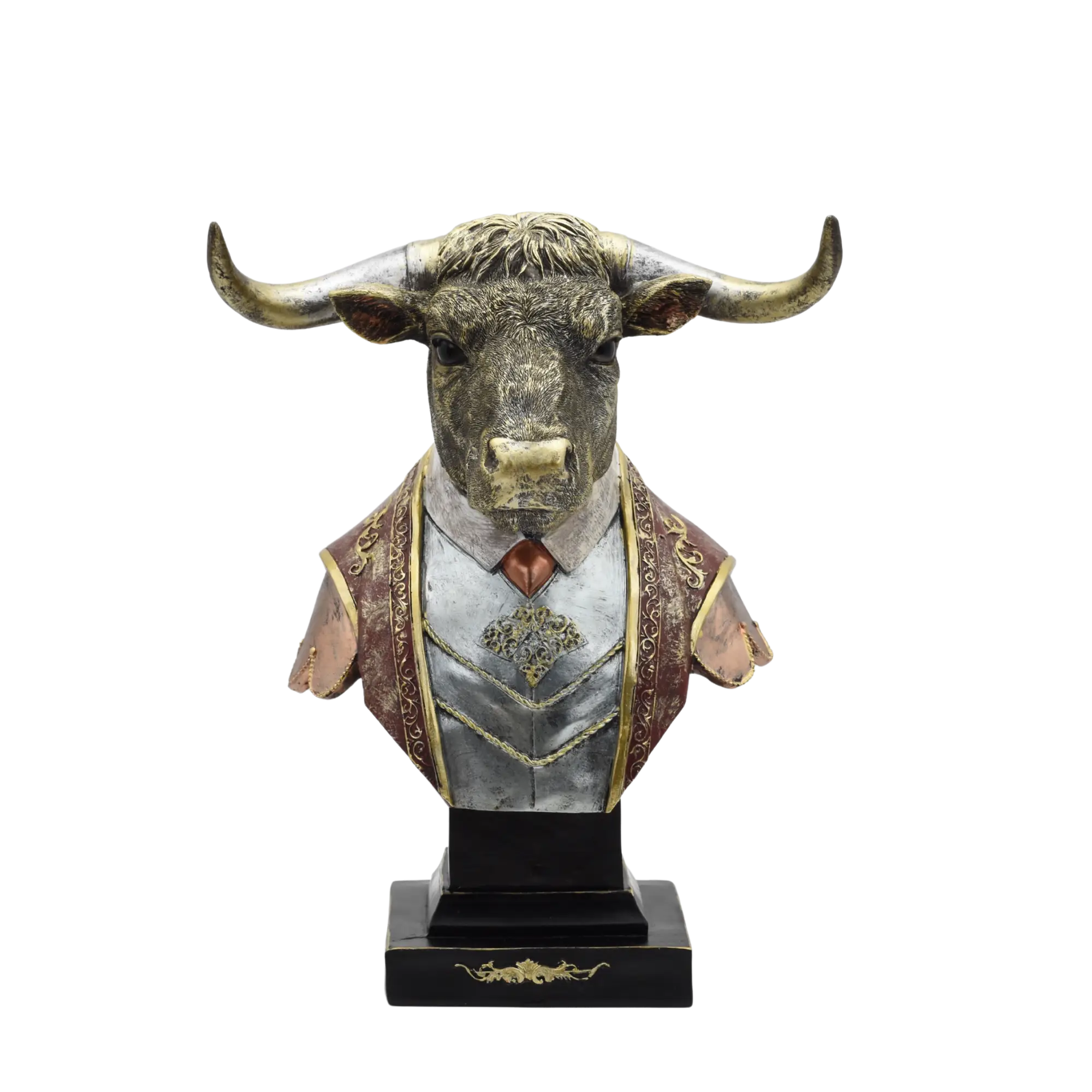 Büste eines Stiers im Torerokostüm