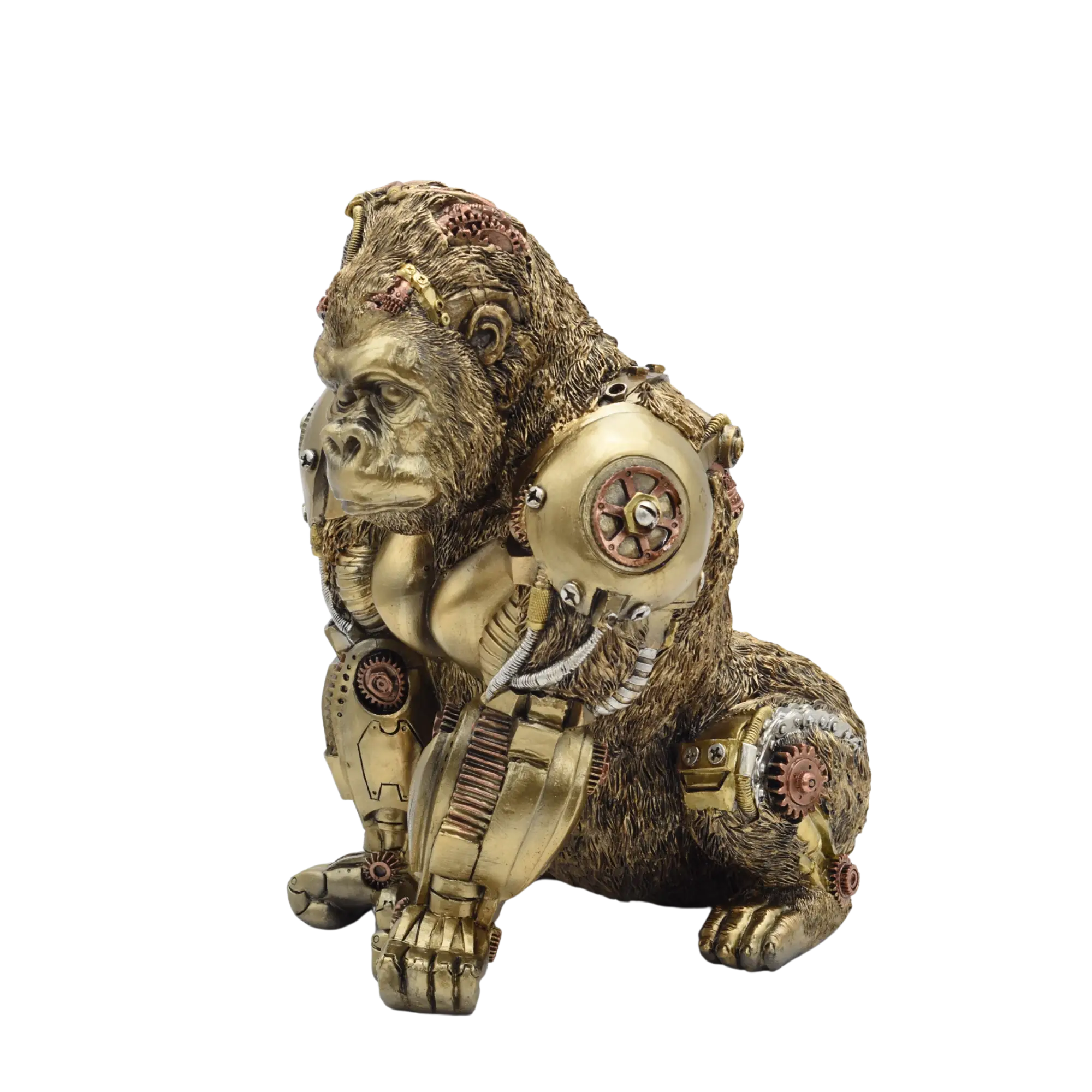 Hockender Gorilla aus Resin mit mechanischen Armen – Bild 5