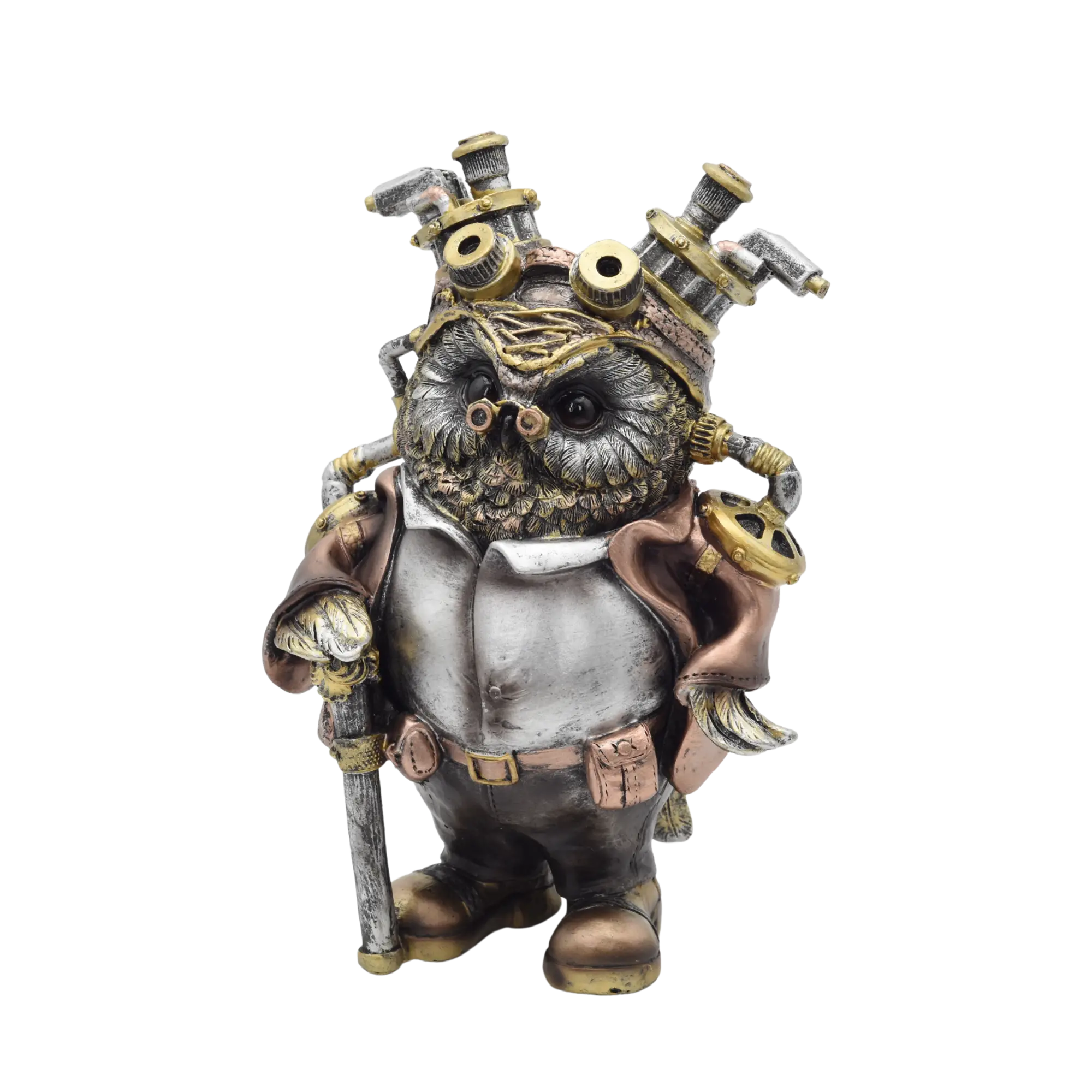 Wandereule aus Resin im Steampunkstyle