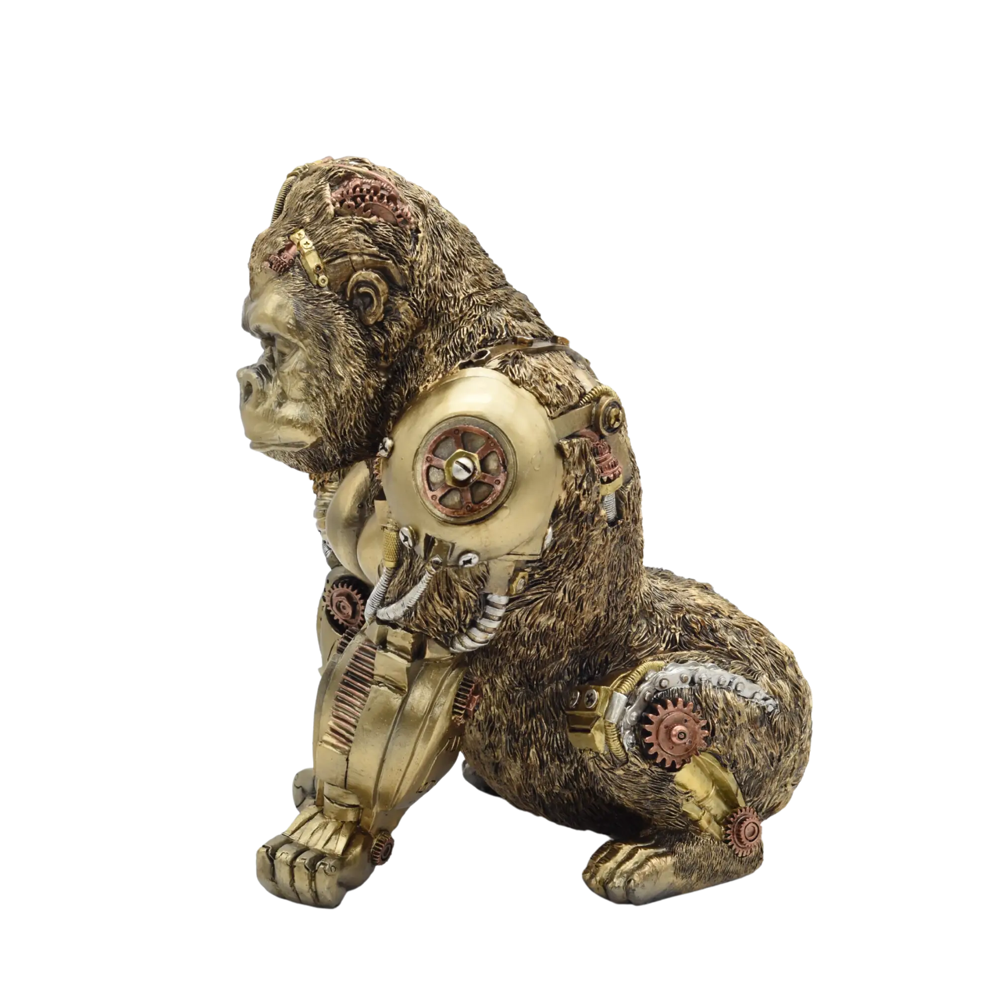 Hockender Gorilla aus Resin mit mechanischen Armen – Bild 6