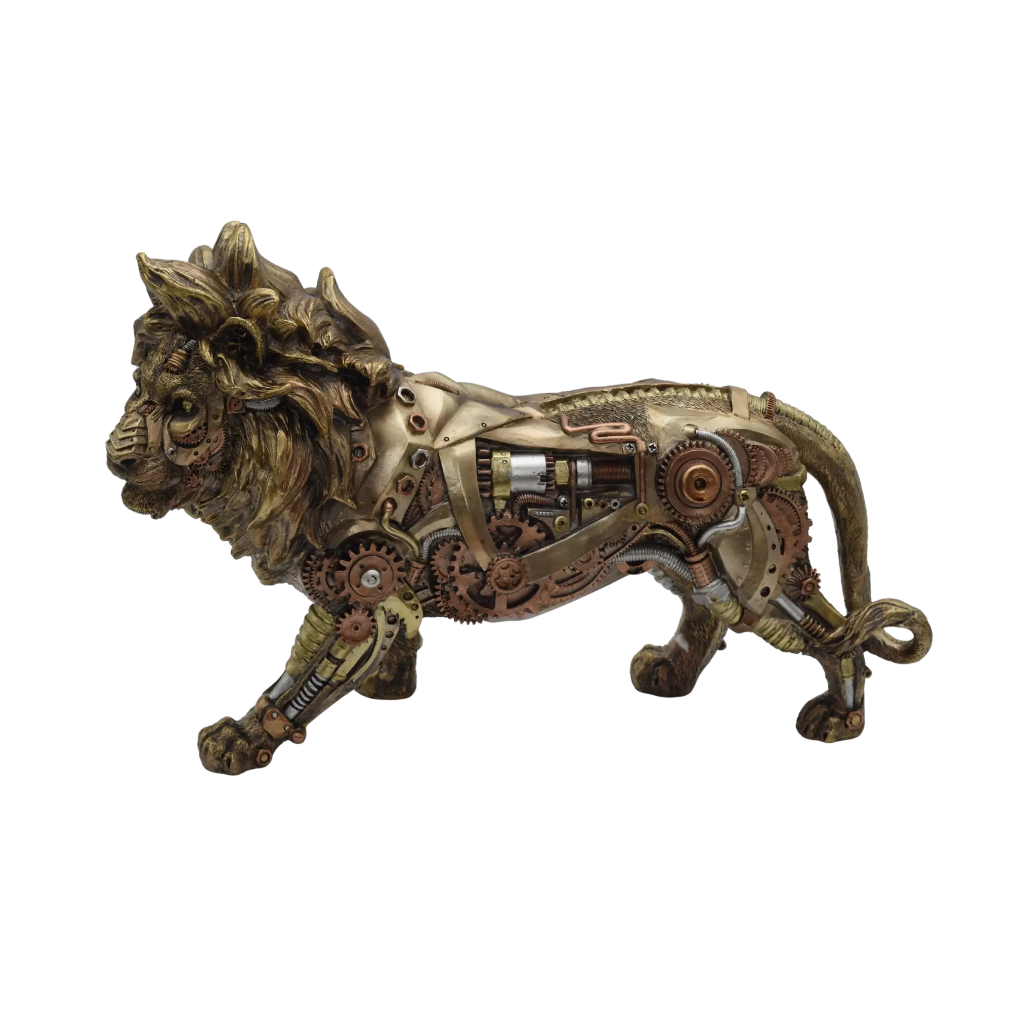 Steampunkfigur eines mechanischen Löwen aus Resin – Bild 6