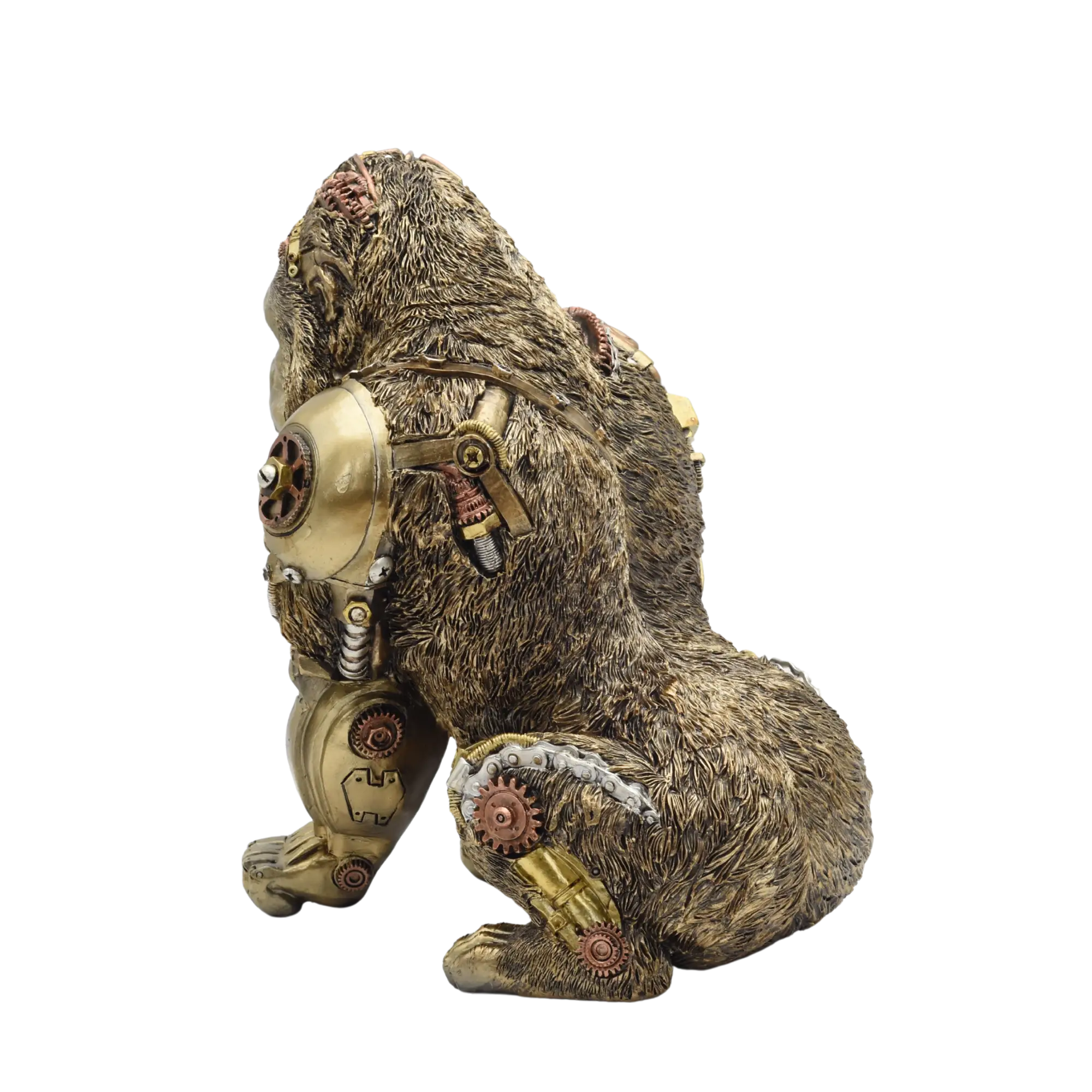 Hockender Gorilla aus Resin mit mechanischen Armen – Bild 7