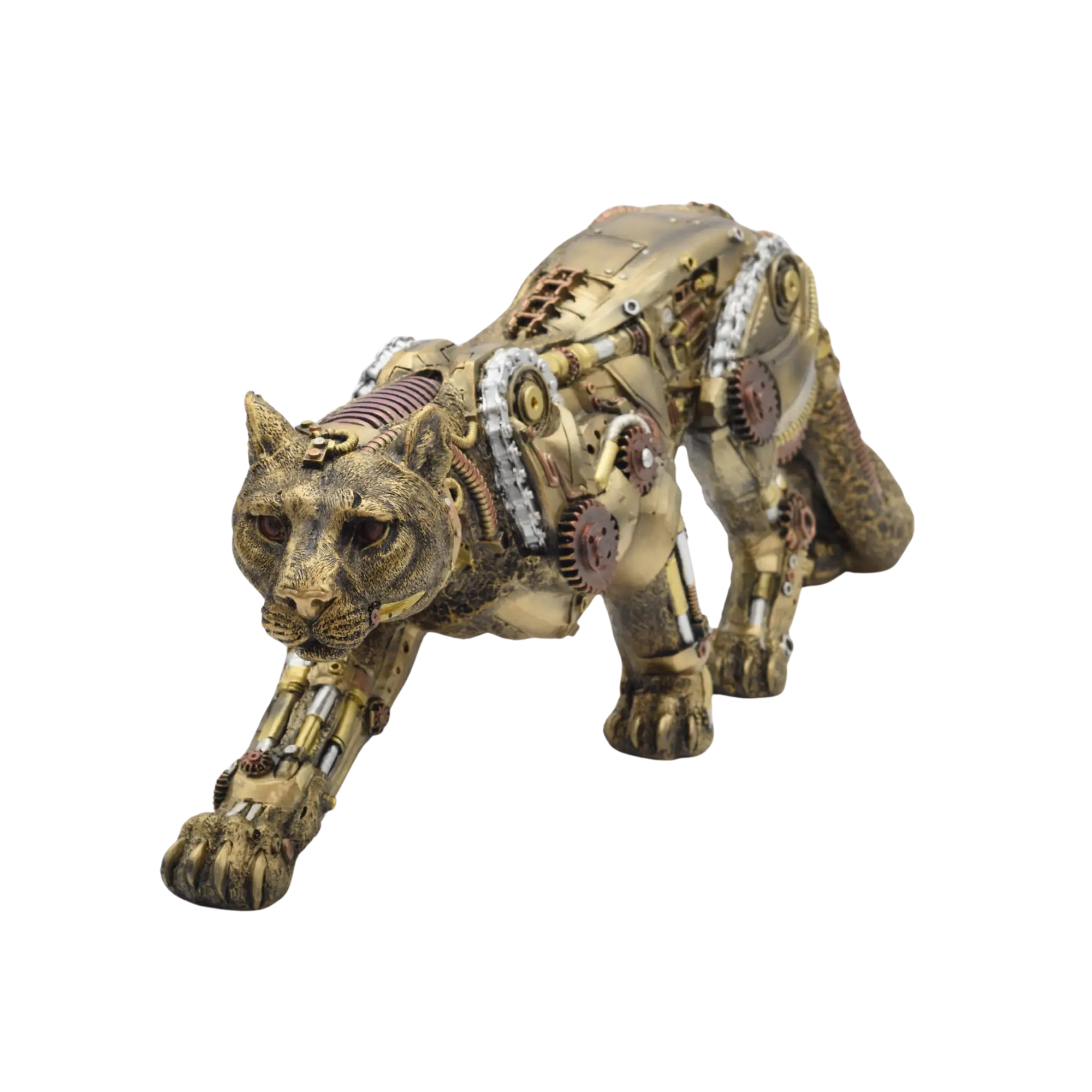 Steampunkfigur eines mechanischen Panthers aus Resin