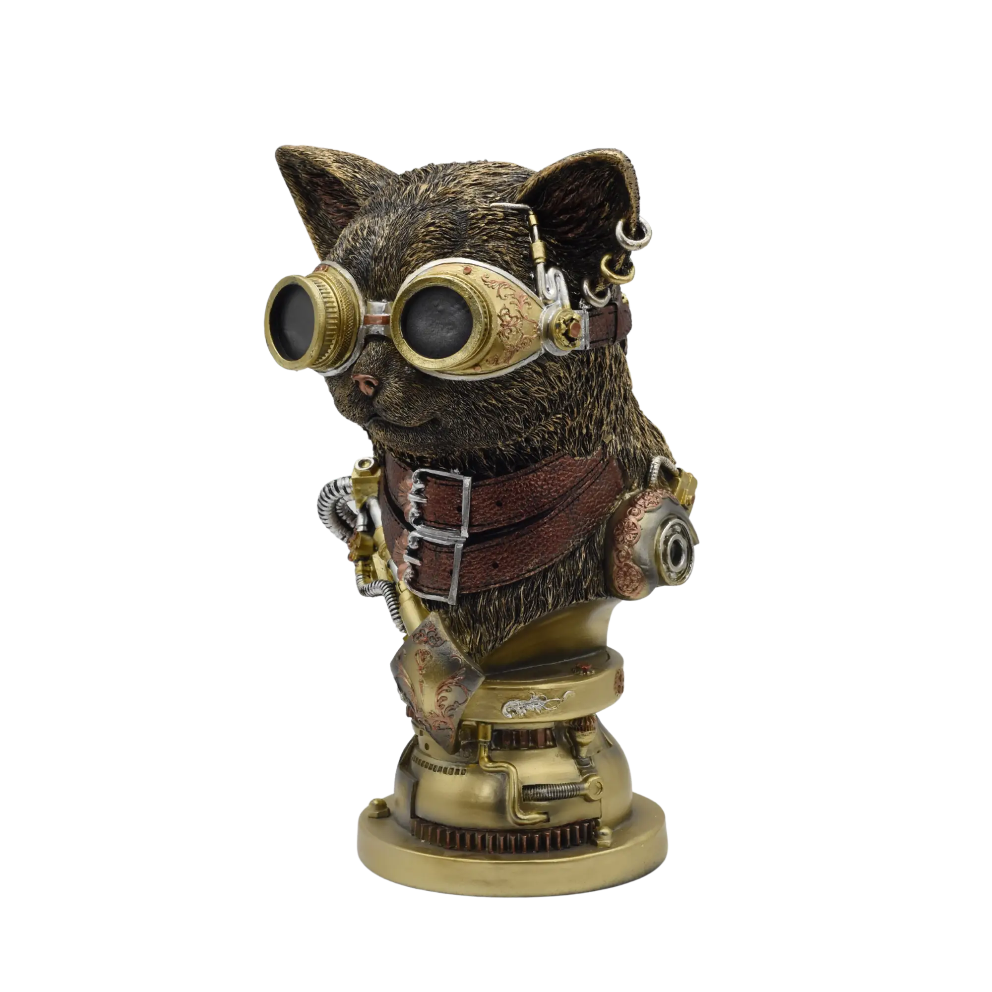 Katzenbüste aus Resin im Steampunkstyle – Bild 4
