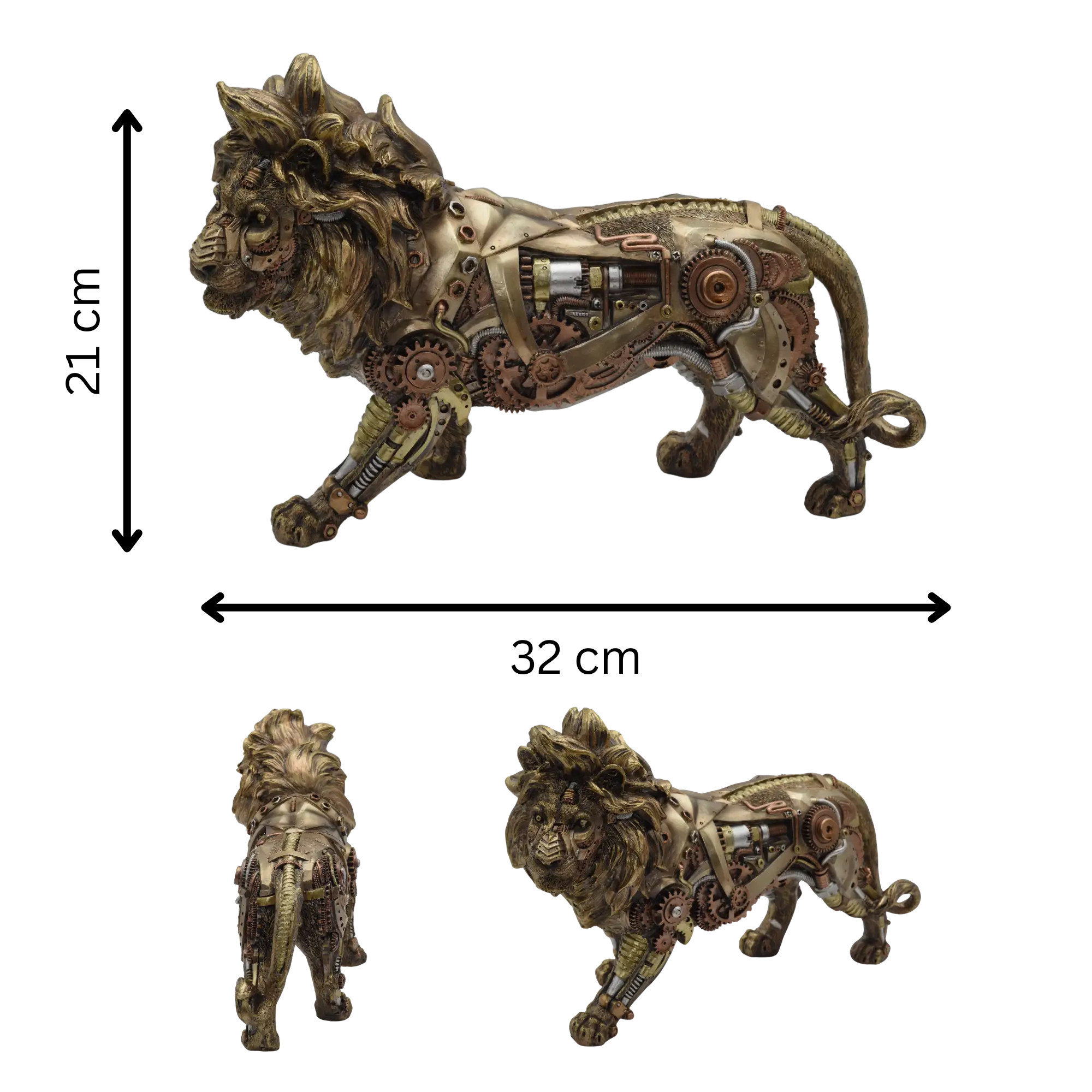 Steampunkfigur eines mechanischen Löwen aus Resin – Bild 8