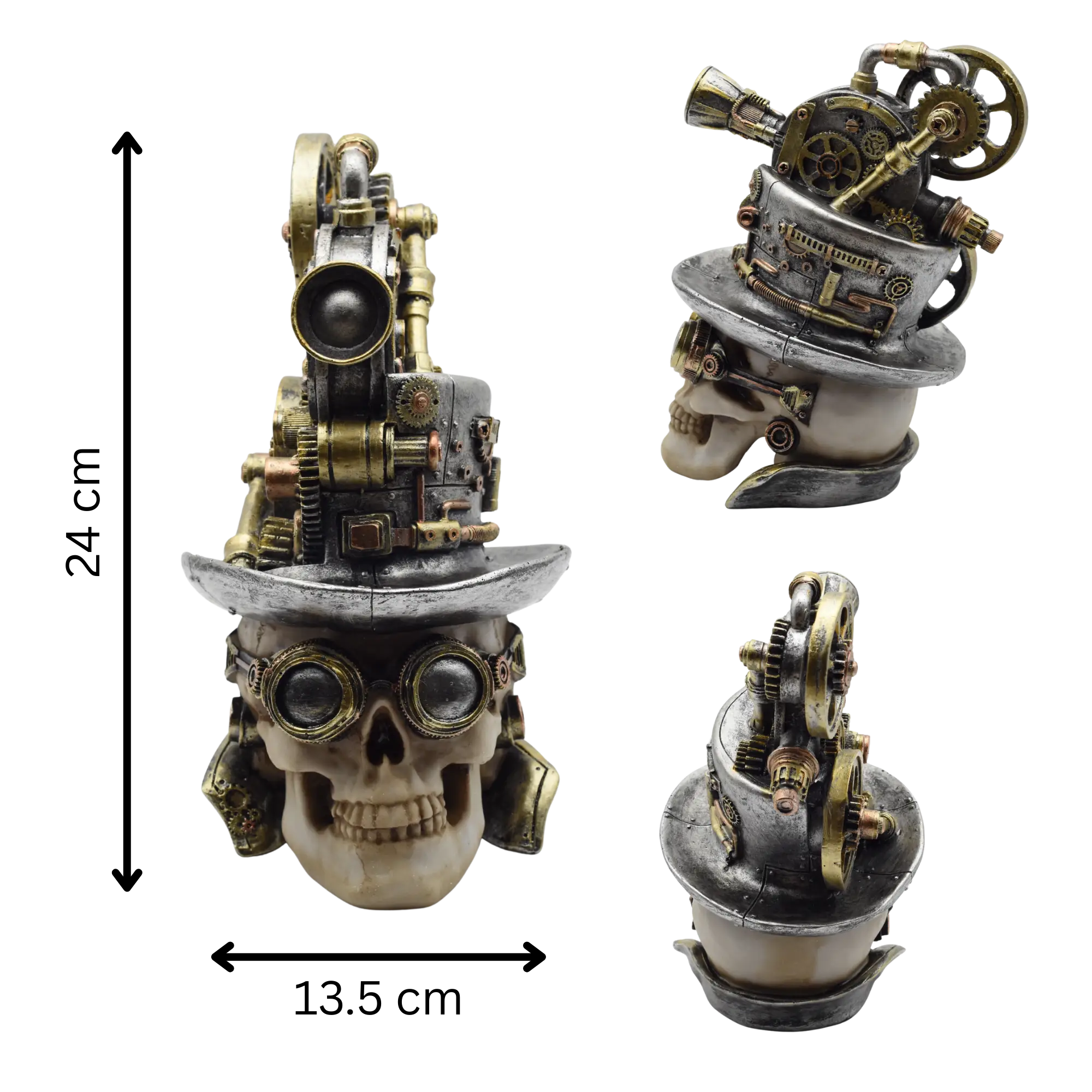 Totenschädel aus Resin mit Zylinder und Filmprojektor – Bild 5