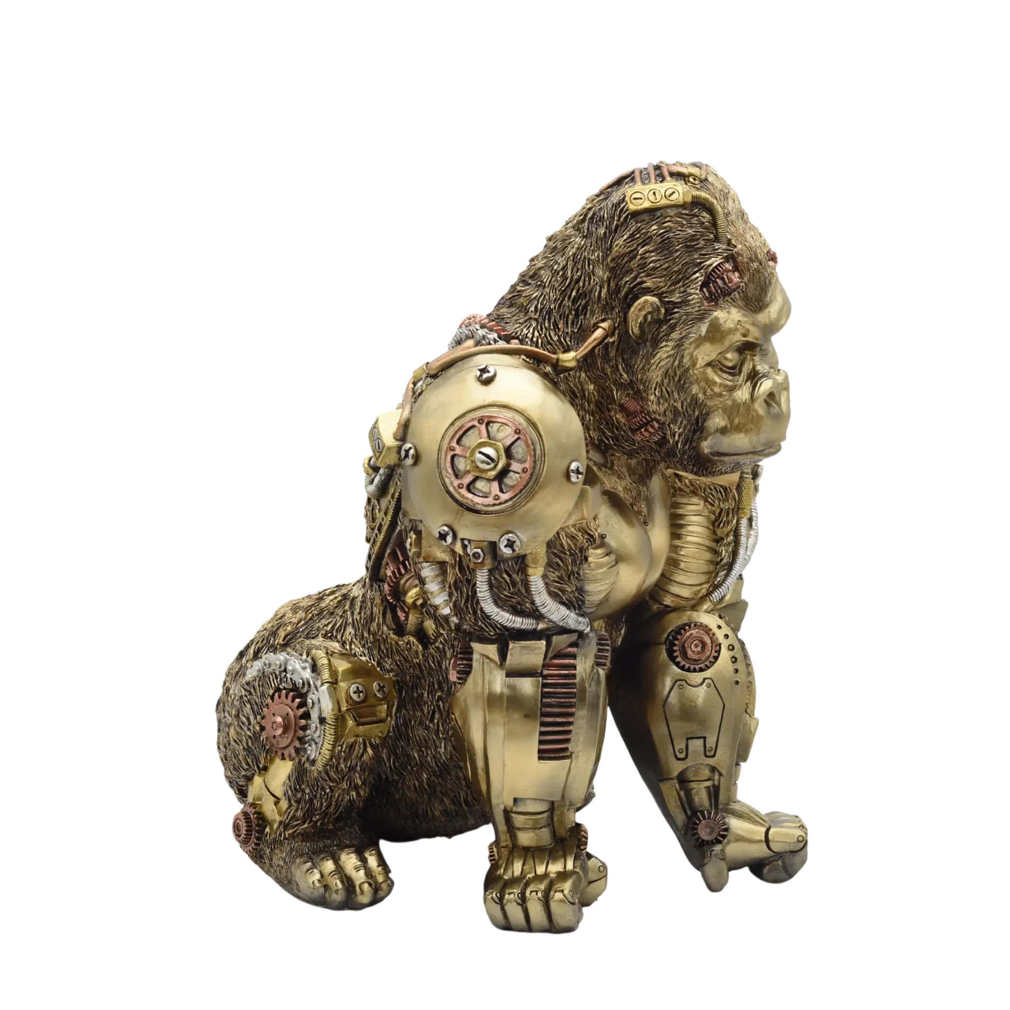 Hockender Gorilla aus Resin mit mechanischen Armen – Bild 9