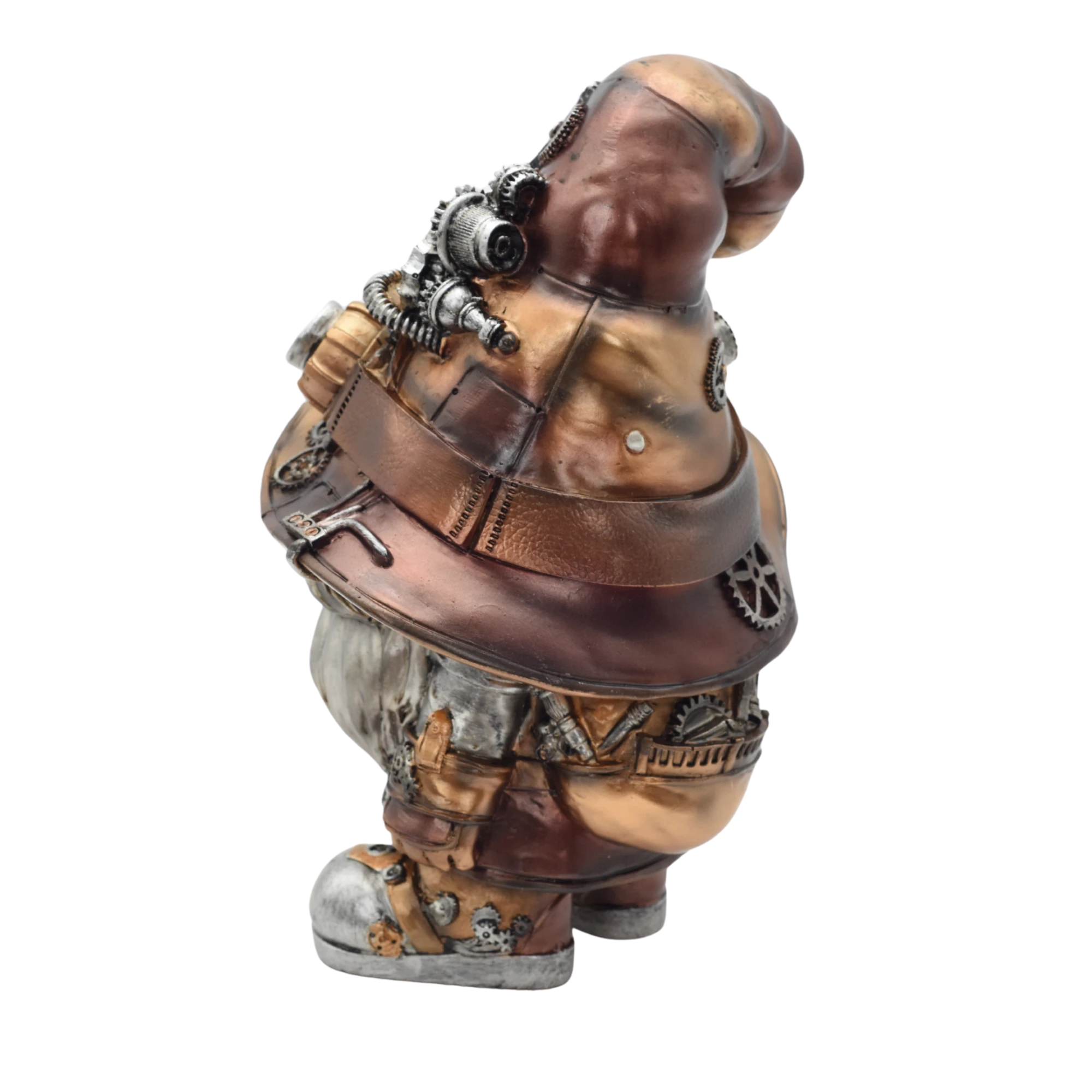 Steampunkgartenzwerg aus Resin mit Hut über den Augen – Bild 4