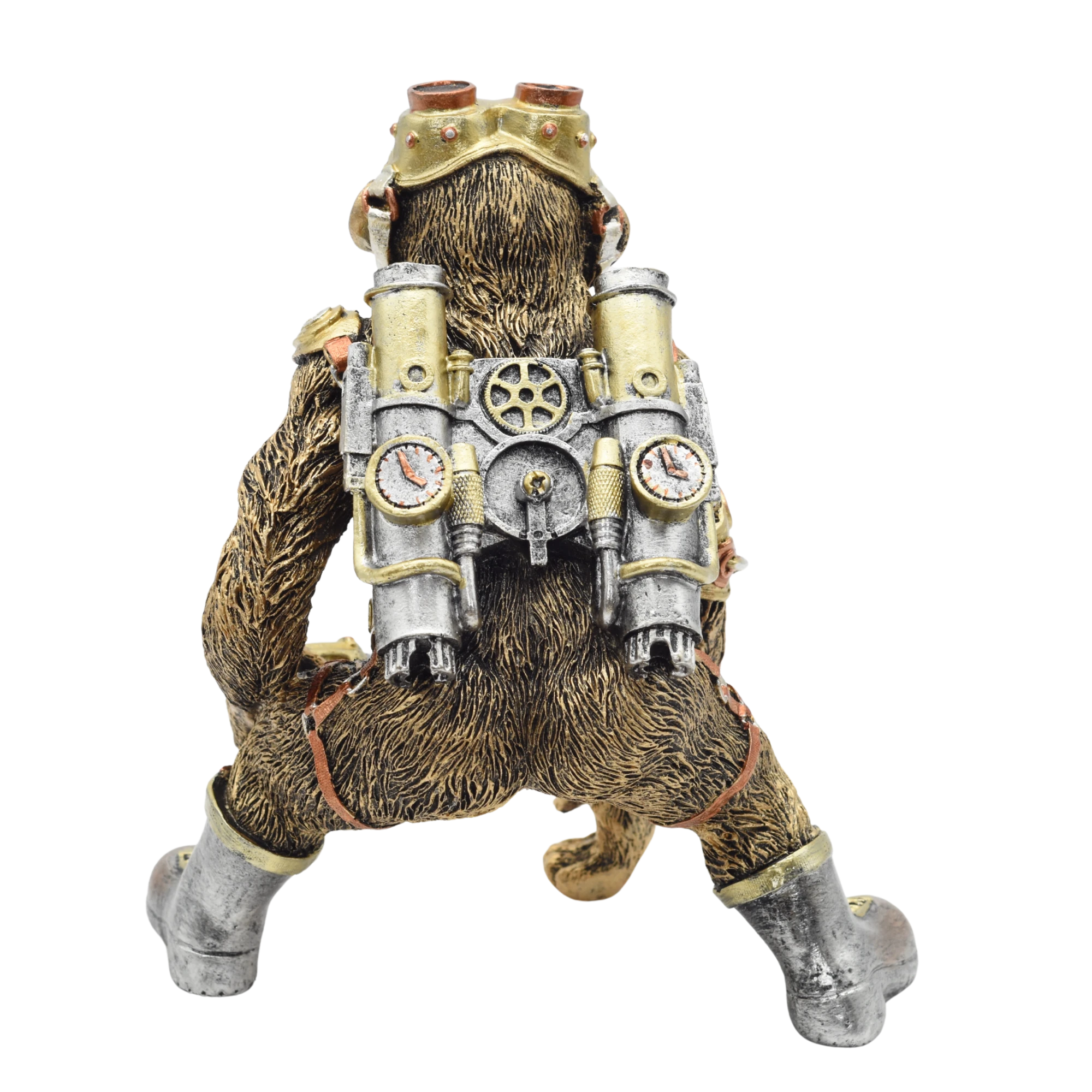 Steampunkschimpanse aus Resin mit Stiefeln und Waffe – Bild 5