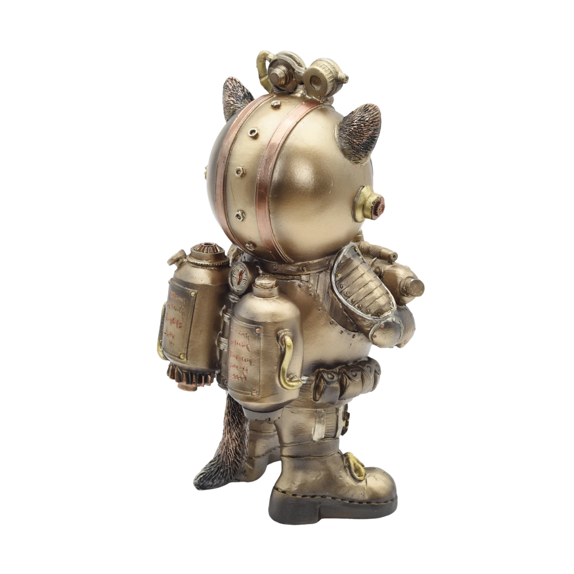 Steampunkkatze aus Resin im Raumanzug mit Waffe – Bild 6