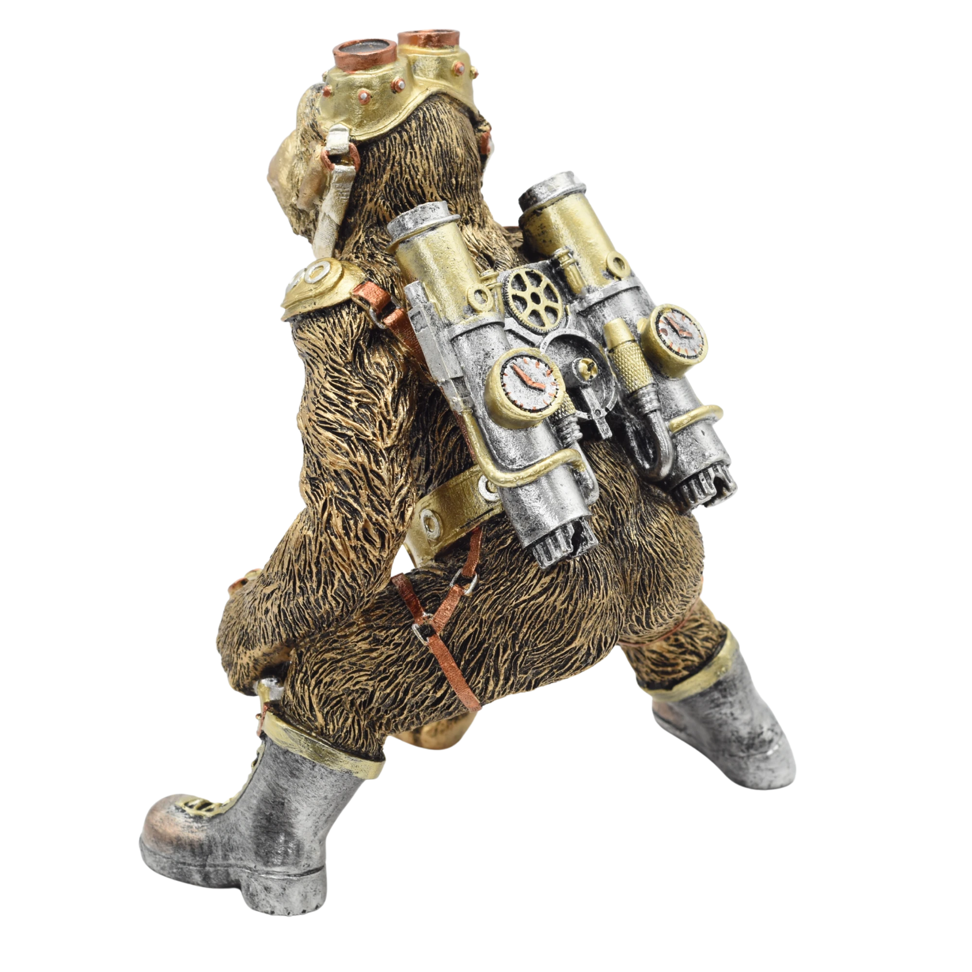 Steampunkschimpanse aus Resin mit Stiefeln und Waffe – Bild 7