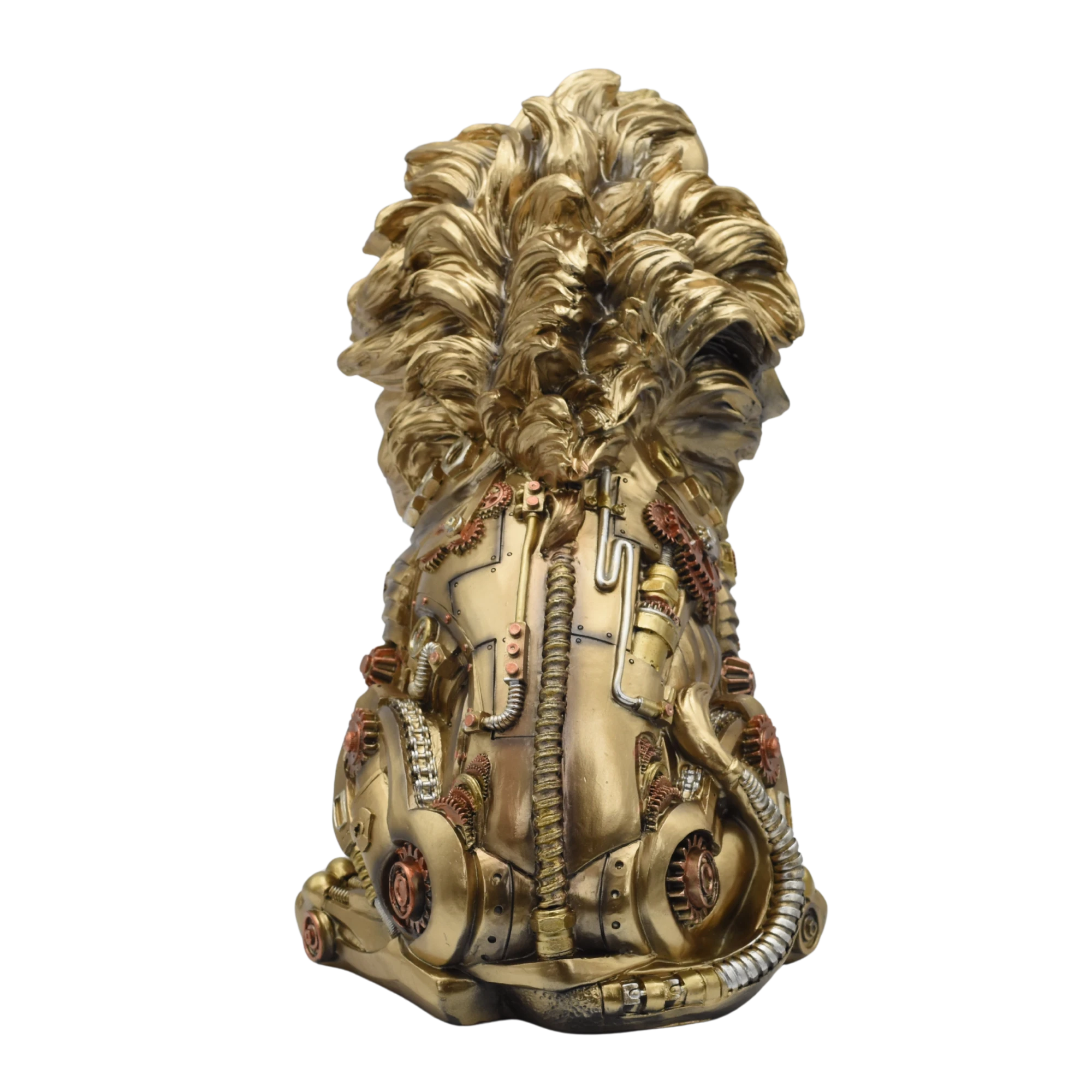 Sitzender Löwe aus Resin im Steampunkstyle – Bild 6