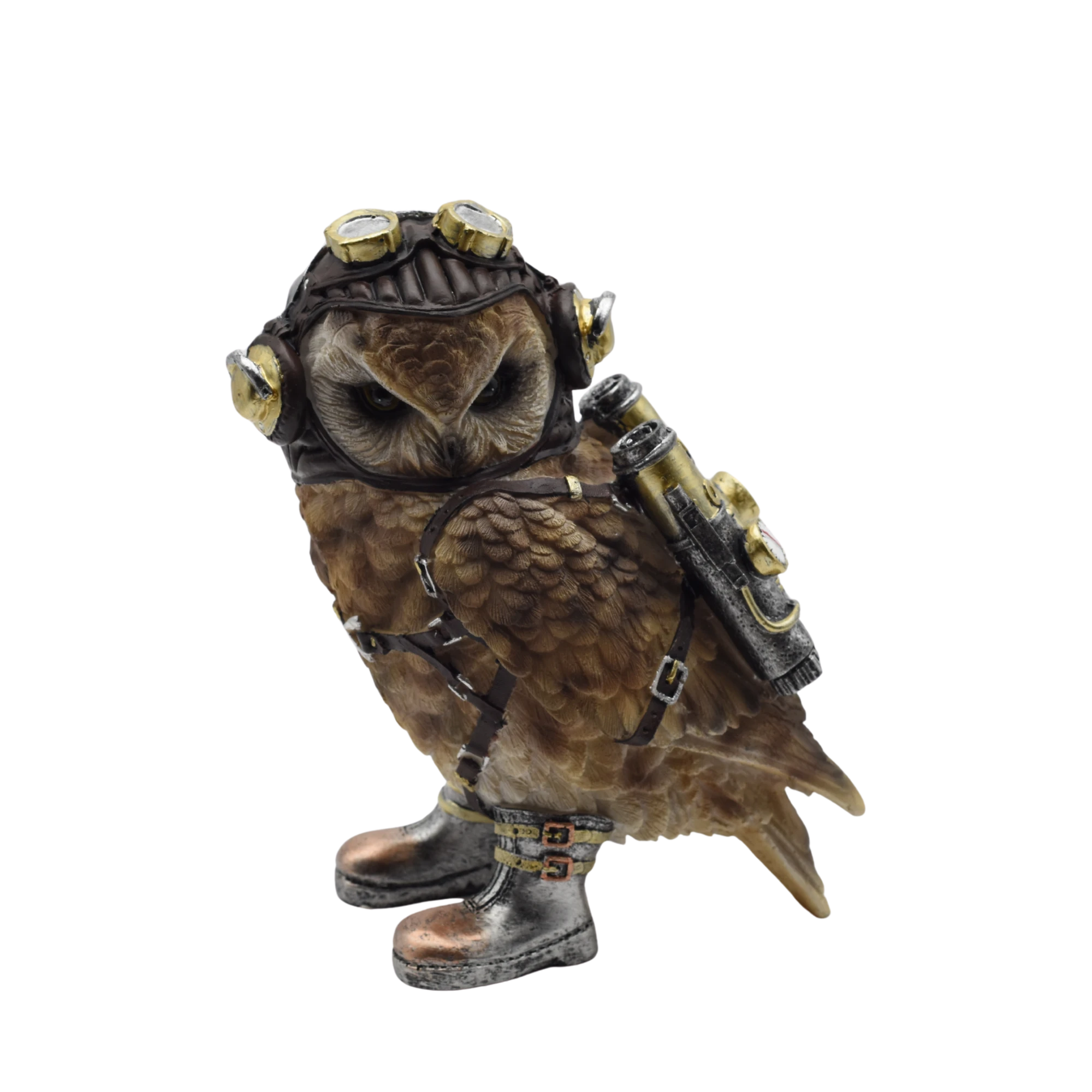 Steampunkeule aus Resin mit Raketenrucksack und Fliegerbrille