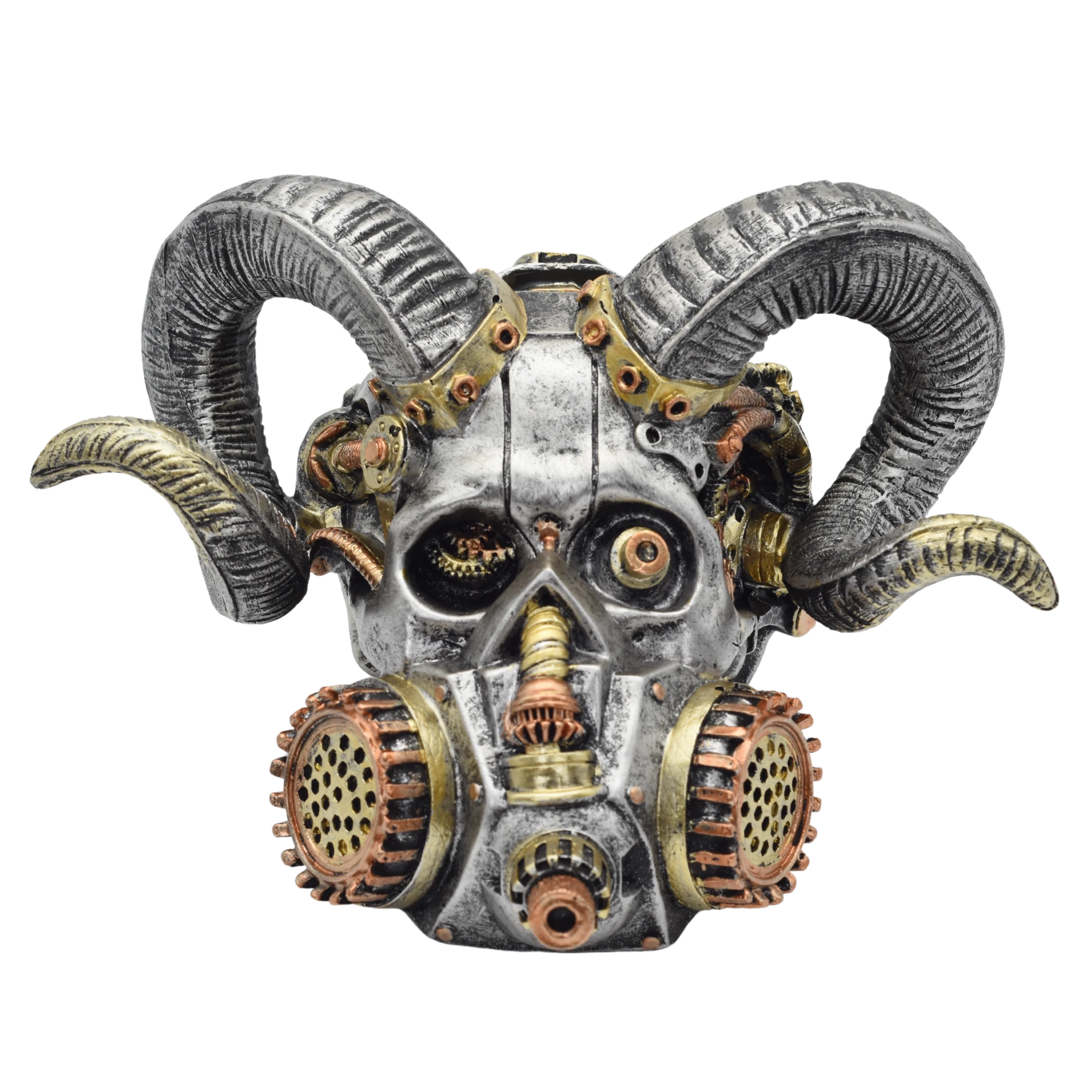 Steampunktotenschädel mit geschwungenen Hörnern – Bild 4