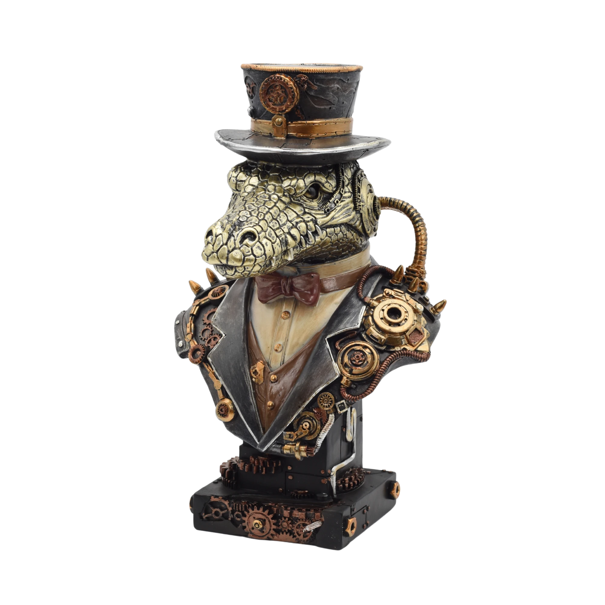 Büste eines Krokodils im Steampunkstyle