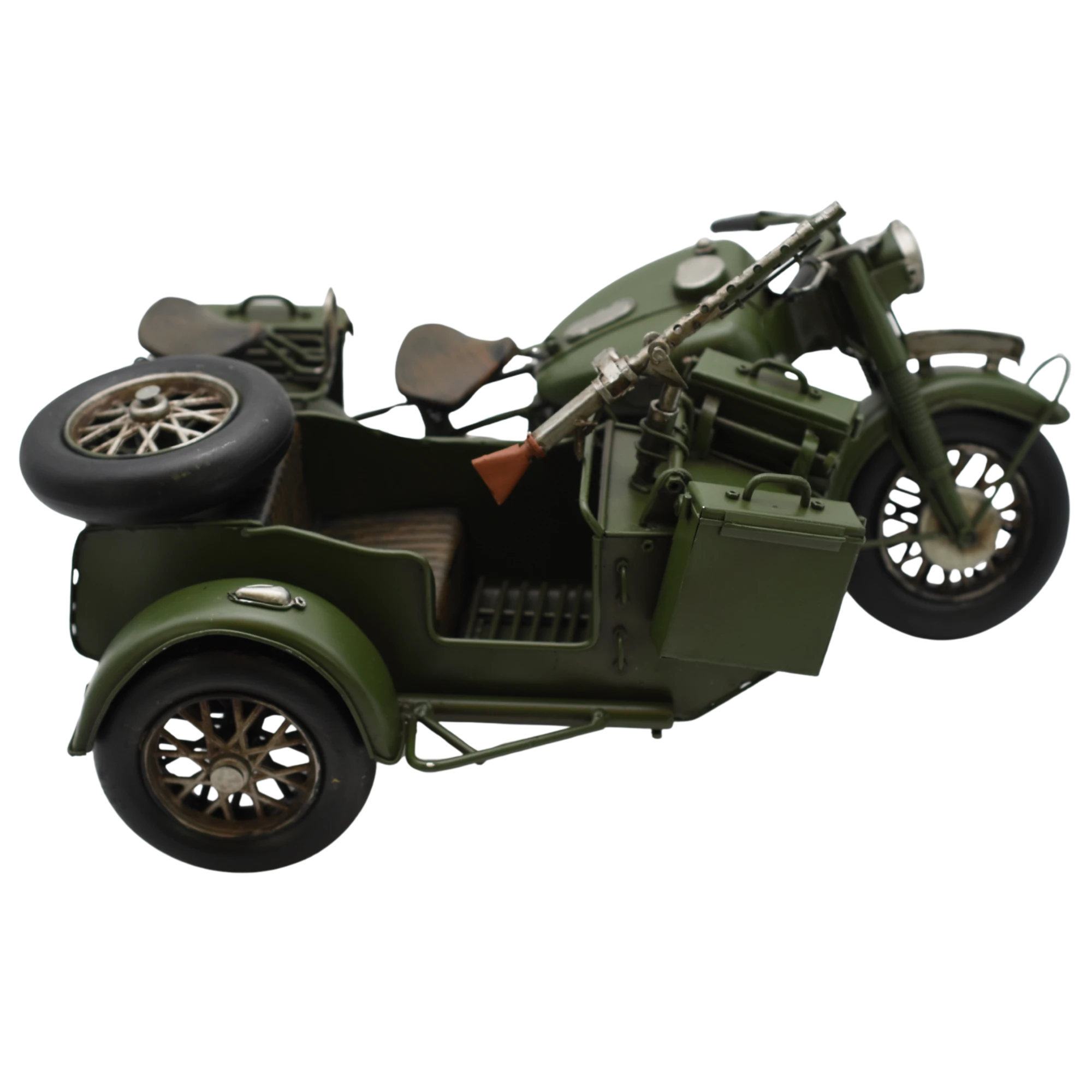 Miniaturmotorrad mit Beiwagen aus Zinn – Bild 8