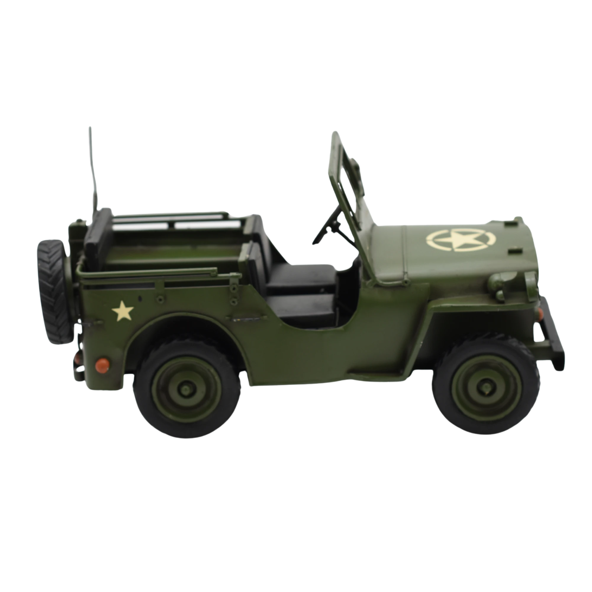 Offener Miniaturmilitärjeep aus Zinn – Bild 8