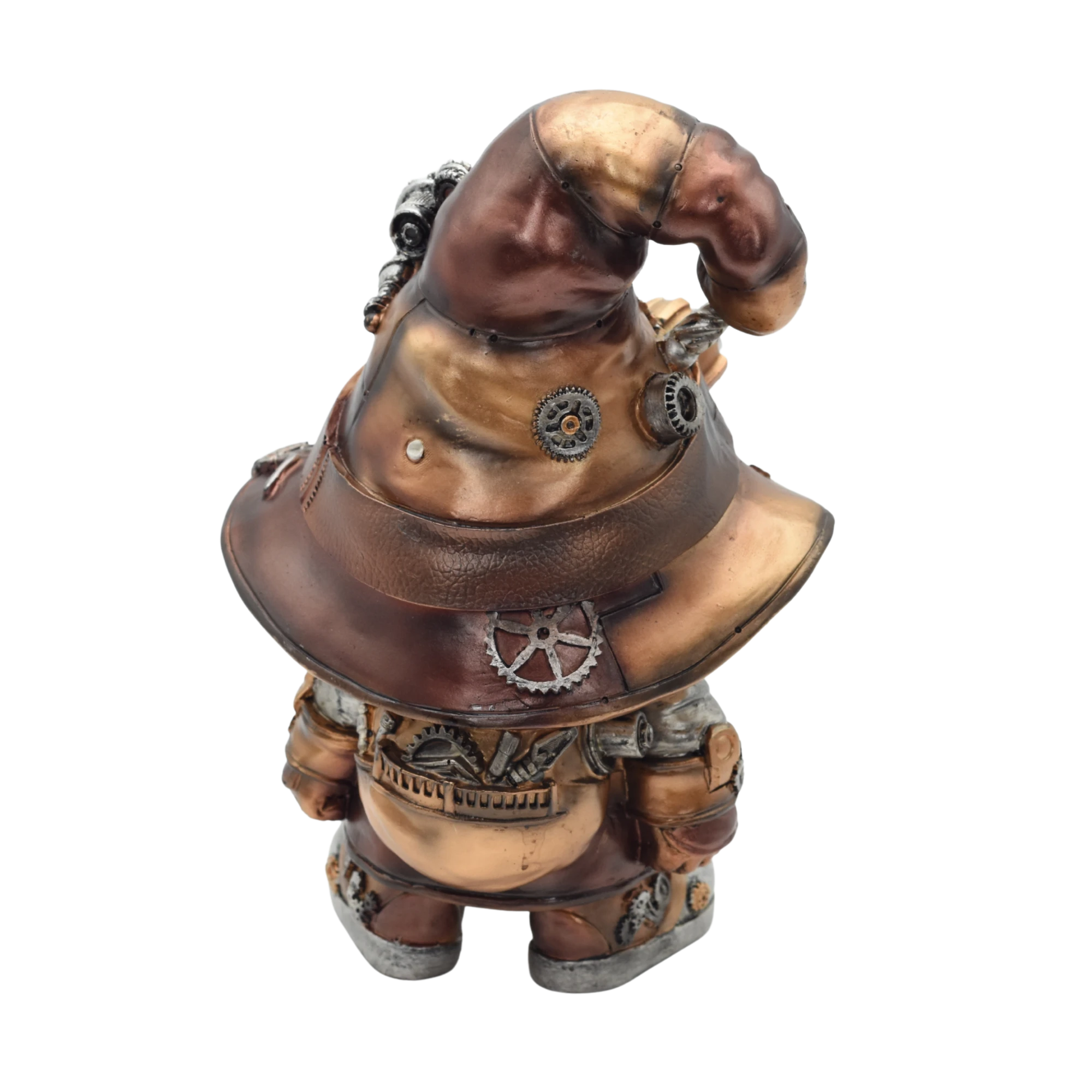 Steampunkgartenzwerg aus Resin mit Hut über den Augen – Bild 7