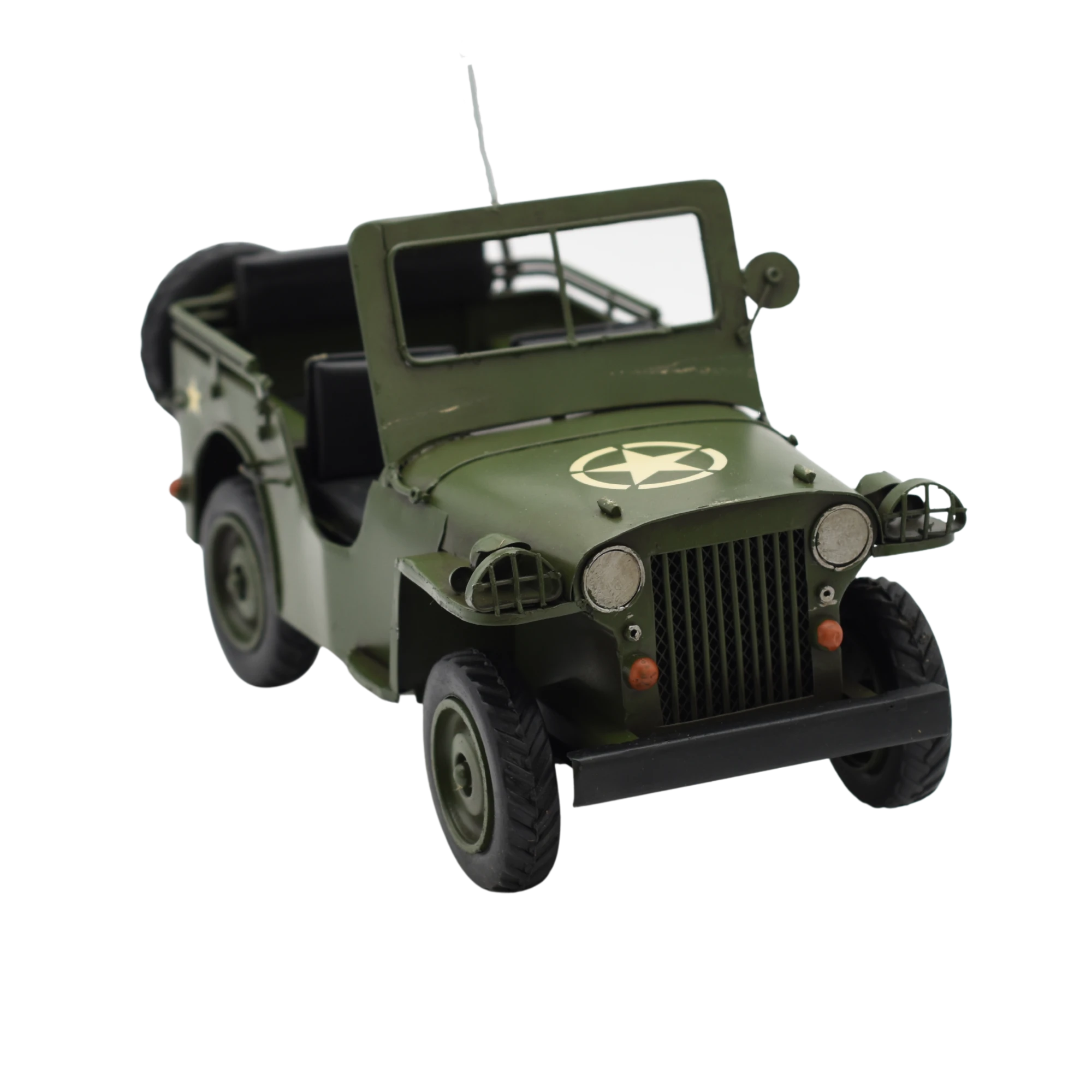 Offener Miniaturmilitärjeep aus Zinn – Bild 9