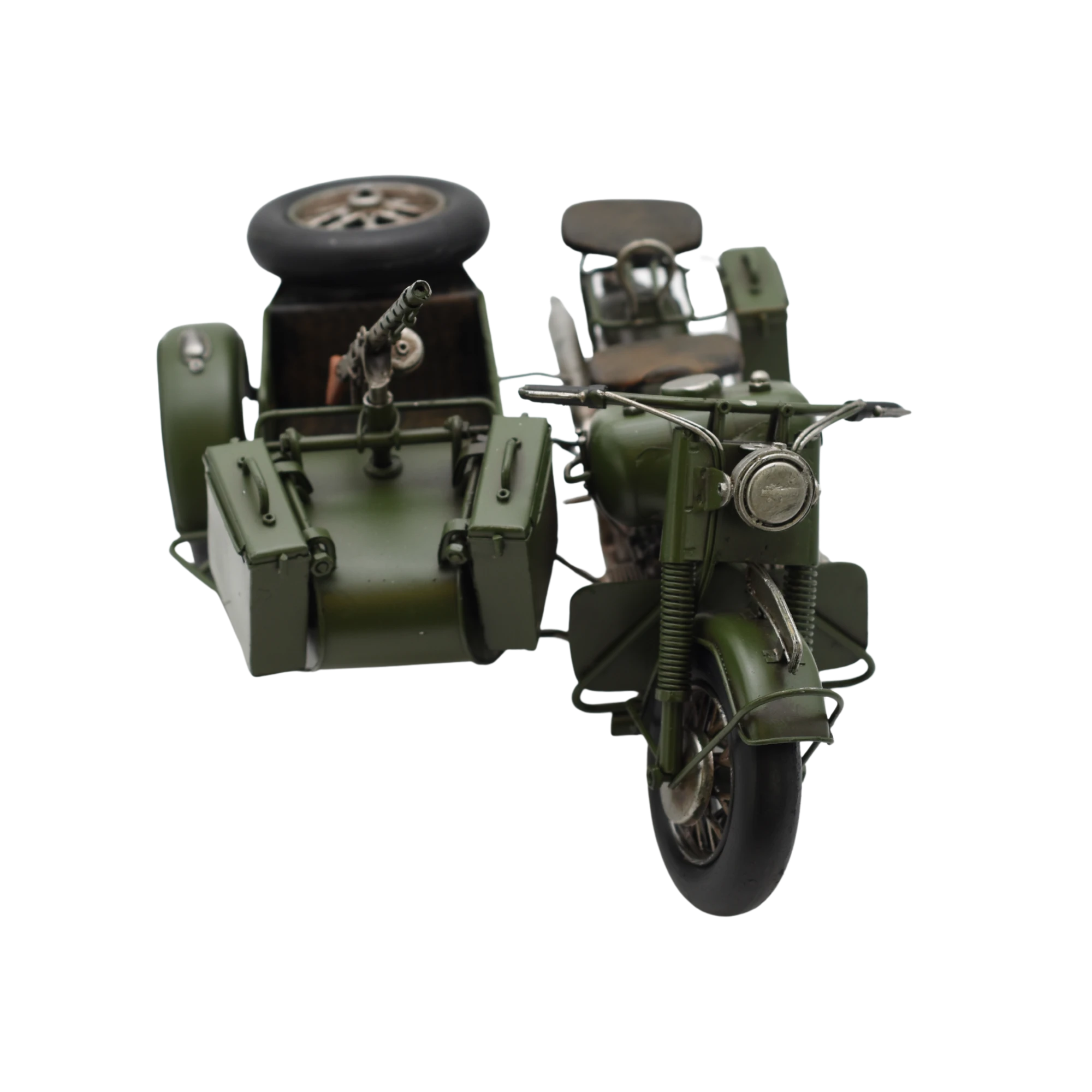 Miniaturmotorrad mit Beiwagen aus Zinn – Bild 9