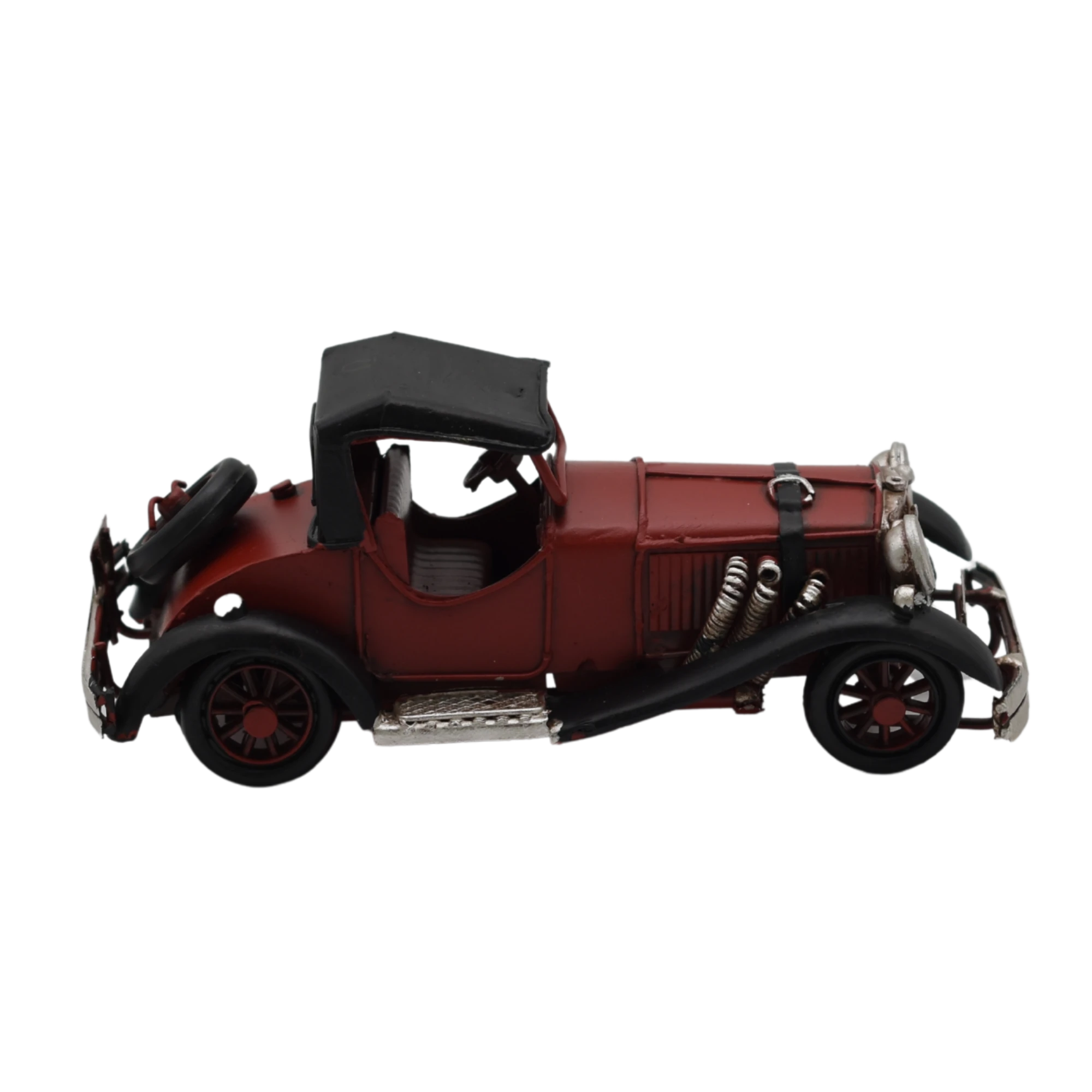 Miniaturmodel eines Oldtimers aus Zinn aus den 1920er Jahren in Feuerrot – Bild 7