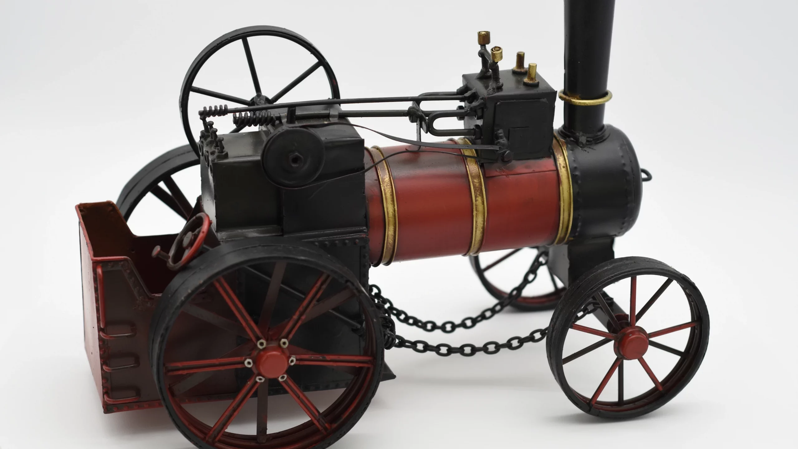 Miniaturmodel eines antiken Dampfzuges aus Zinn – Bild 3