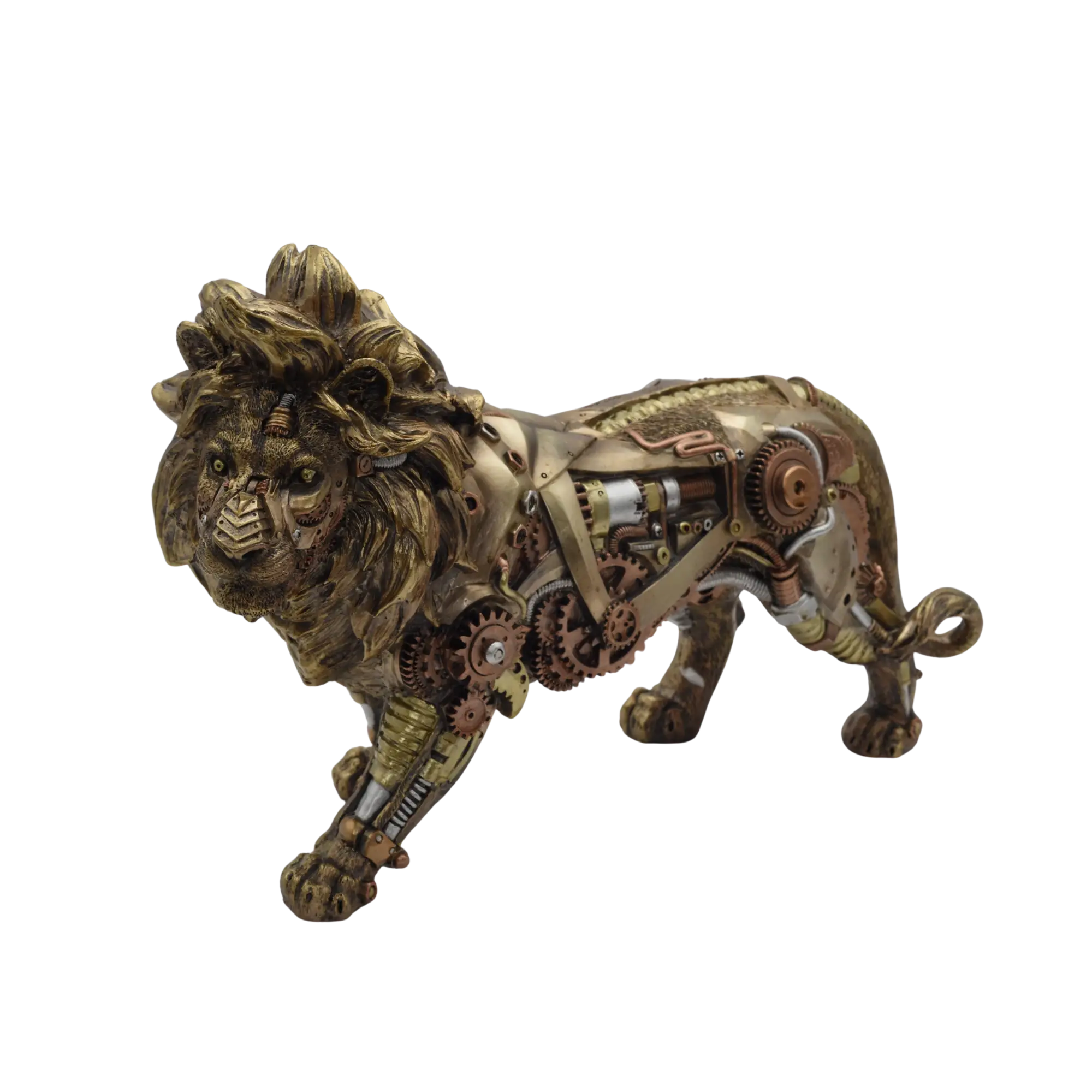 Steampunkfigur eines mechanischen Löwen aus Resin