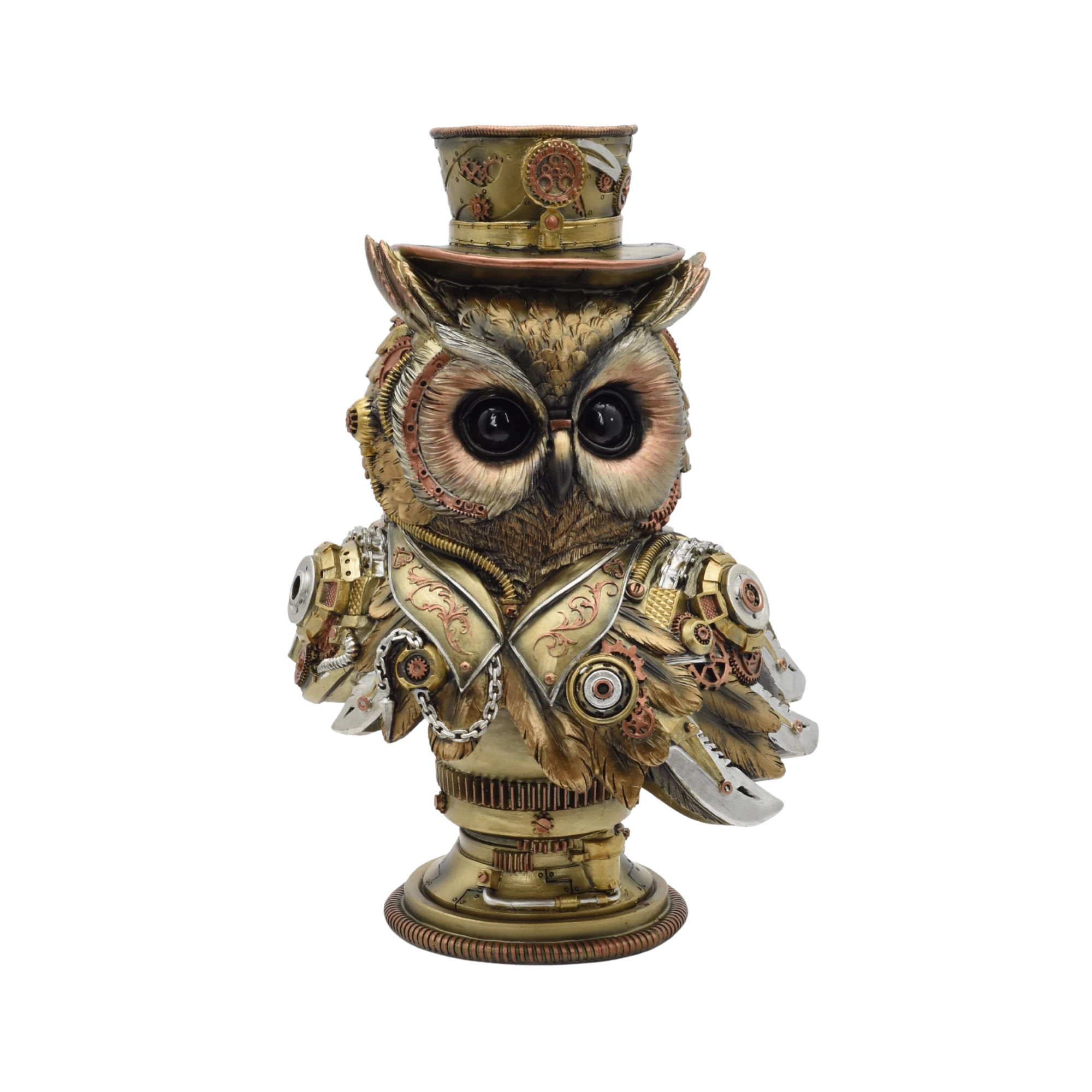 Büste einer Eule mit Zylinder im Steampunkstyle – Bild 2