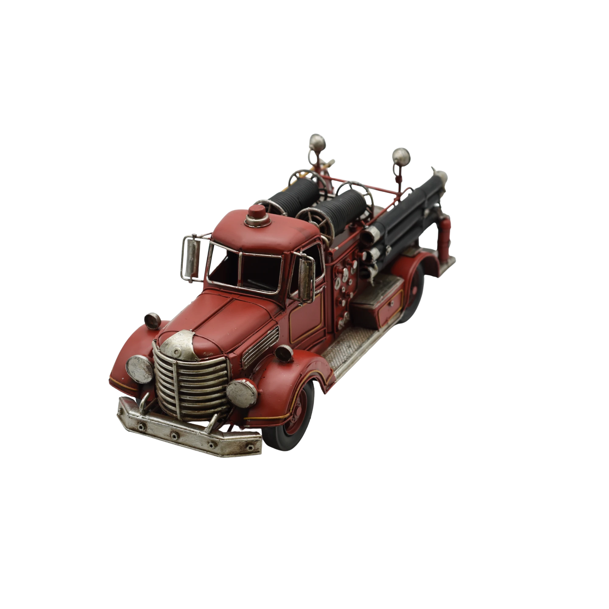 Miniaturmodel eines Feuerwehrtrucks aus Zinn aus den 1940er Jahren