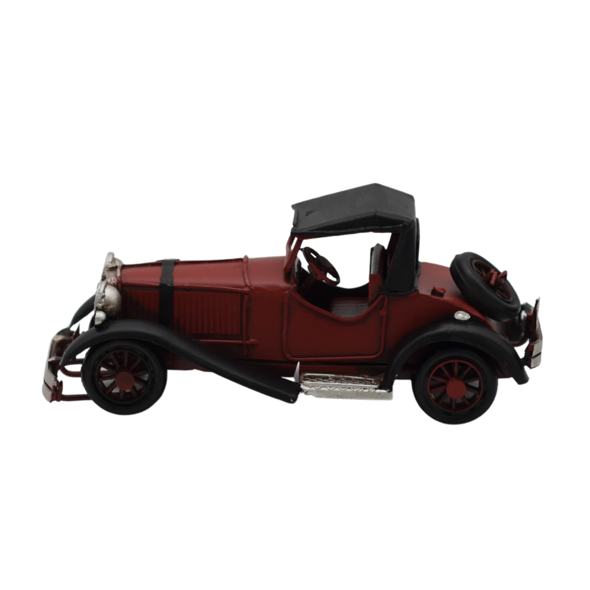 Miniaturmodel eines Oldtimers aus Zinn aus den 1920er Jahren in Feuerrot – Bild 3