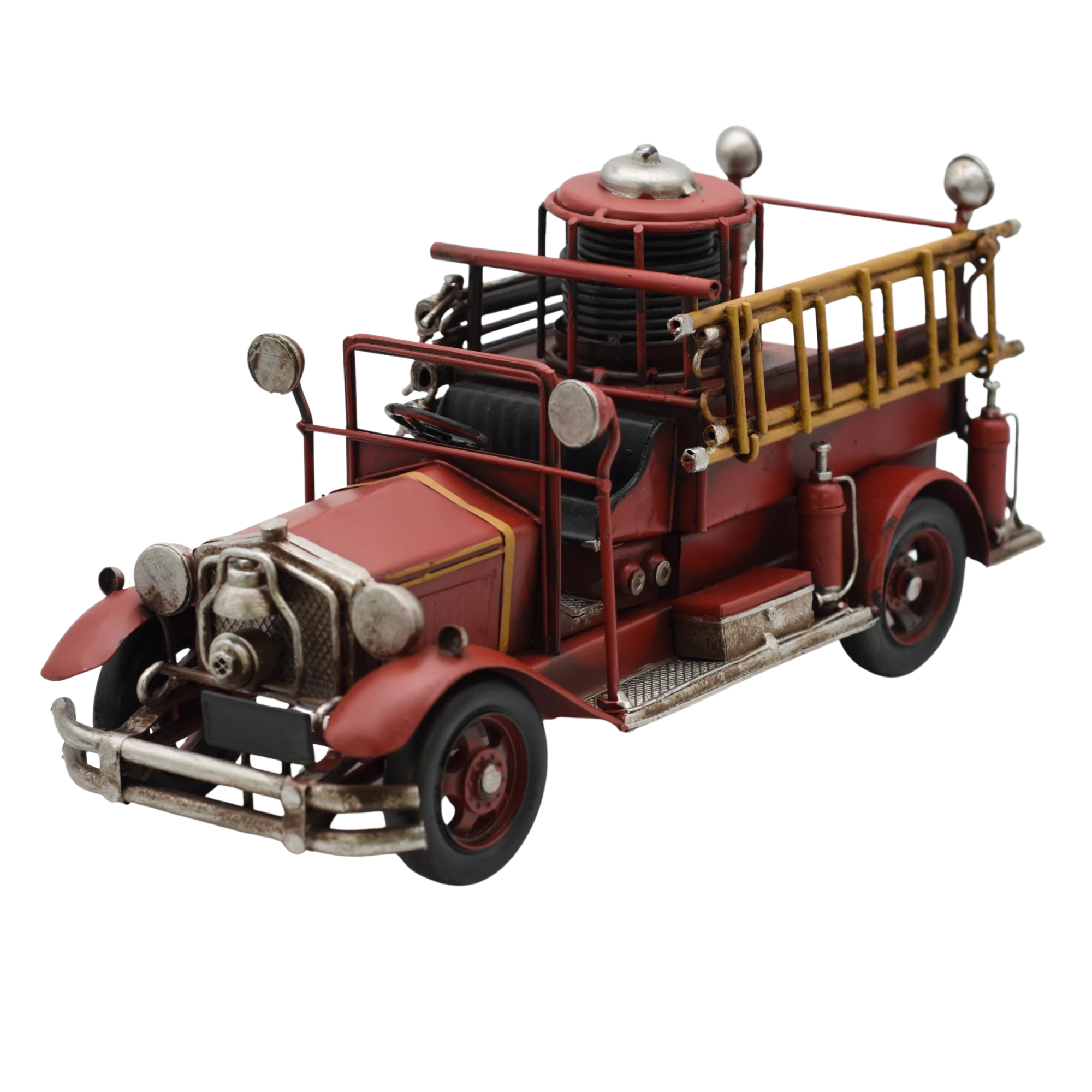 Miniaturmodel eines Feuerwehrtrucks aus Zinn aus den 30er Jahren