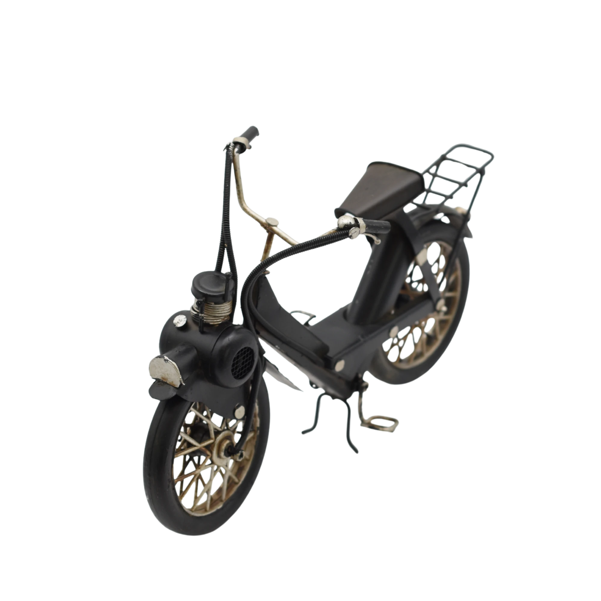 Miniaturmoped „Solex“ aus Zinn in Schwarz