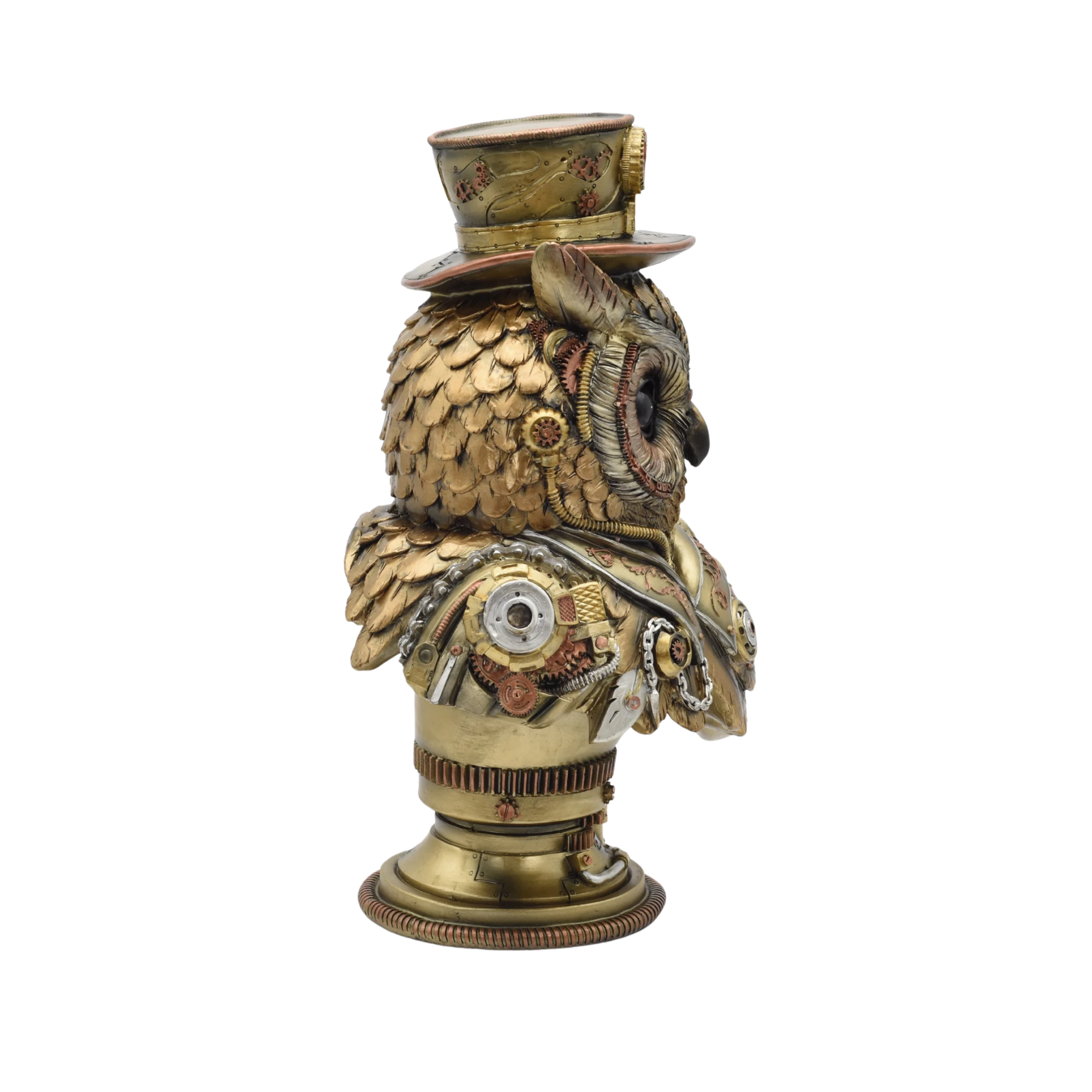 Büste einer Eule mit Zylinder im Steampunkstyle – Bild 4