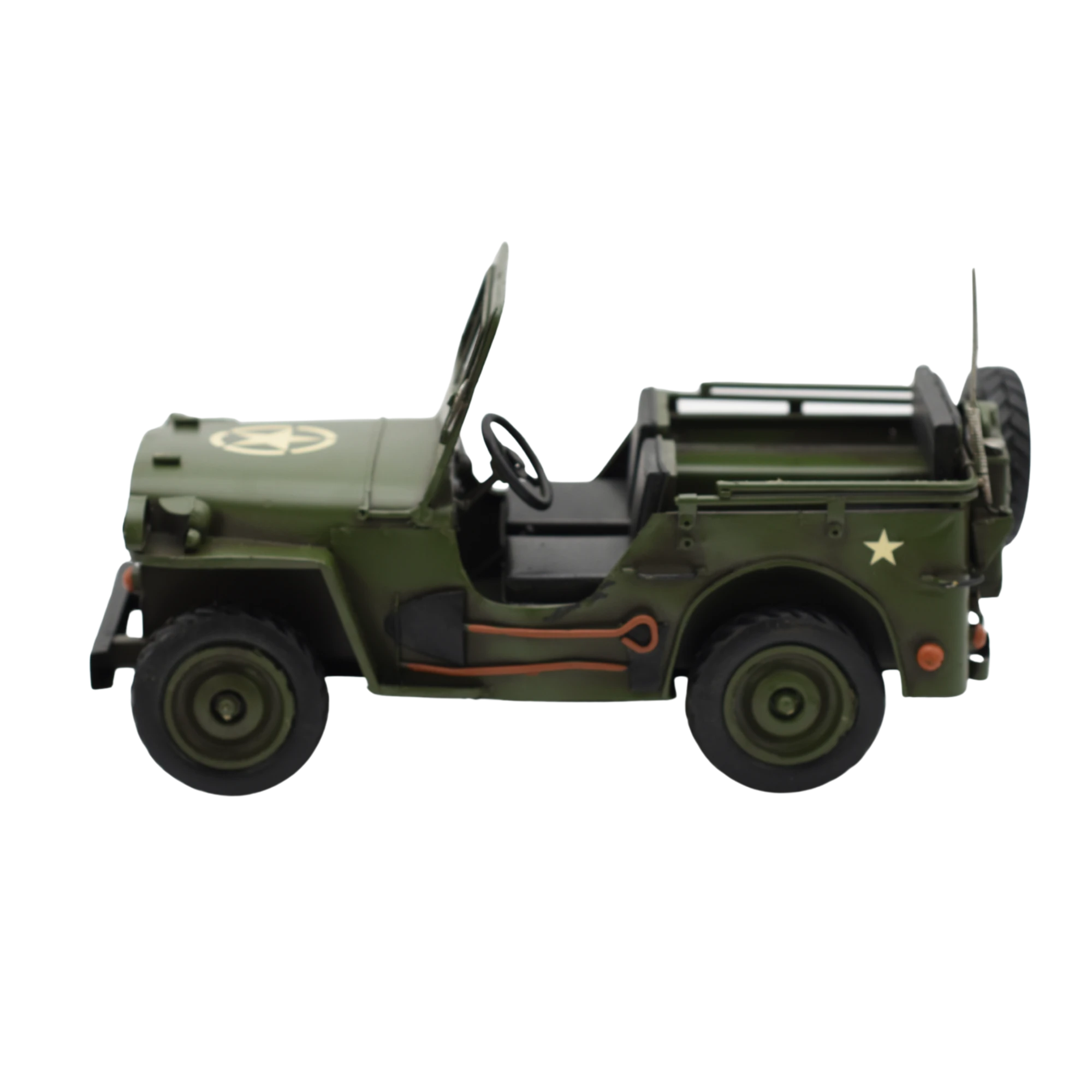 Offener Miniaturmilitärjeep aus Zinn – Bild 6