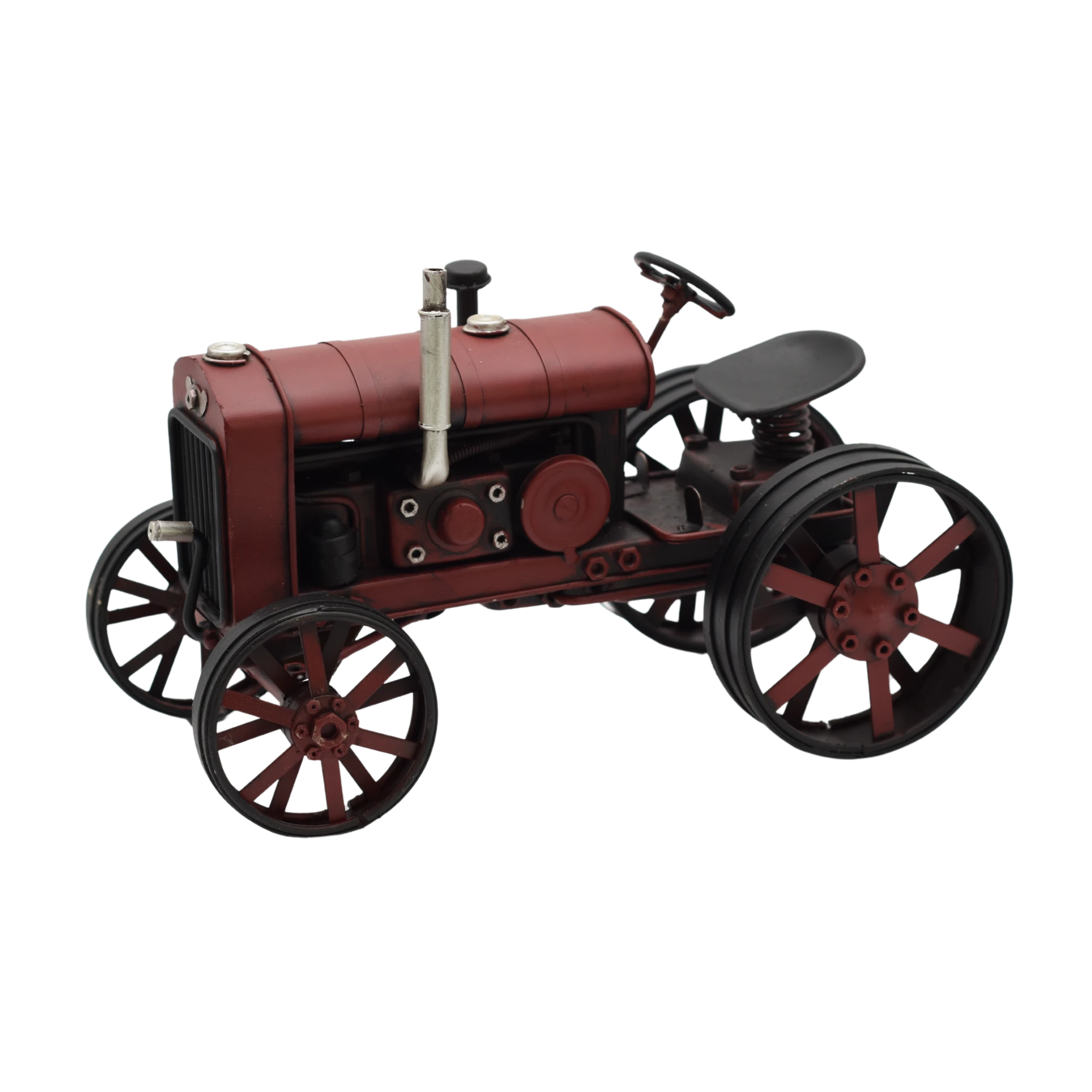 Miniaturmodel eines alten Treckers in Weinrot – Bild 7