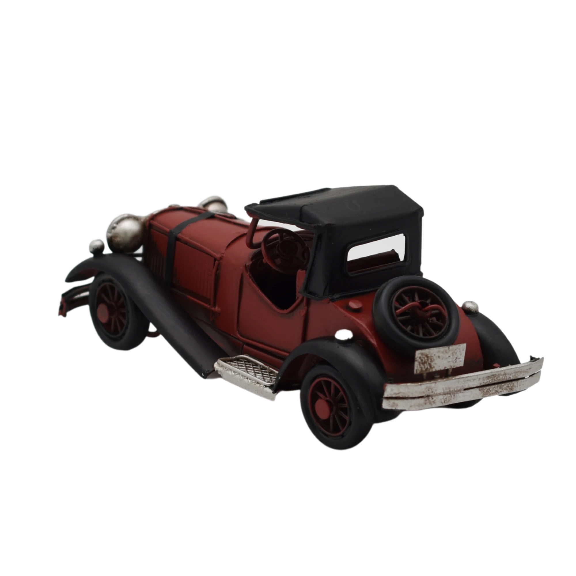 Miniaturmodel eines Oldtimers aus Zinn aus den 1920er Jahren in Feuerrot – Bild 4
