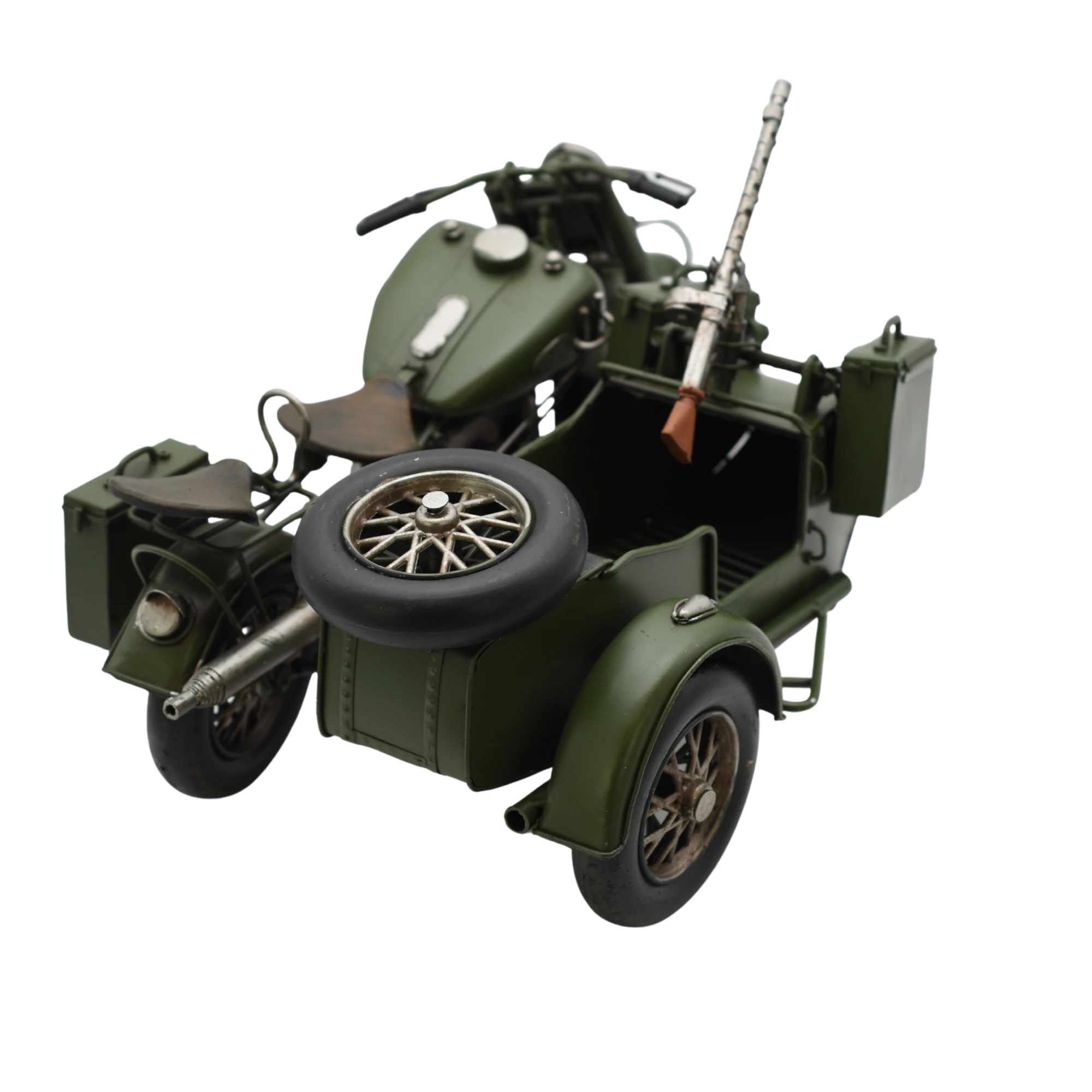 Miniaturmotorrad mit Beiwagen aus Zinn – Bild 7