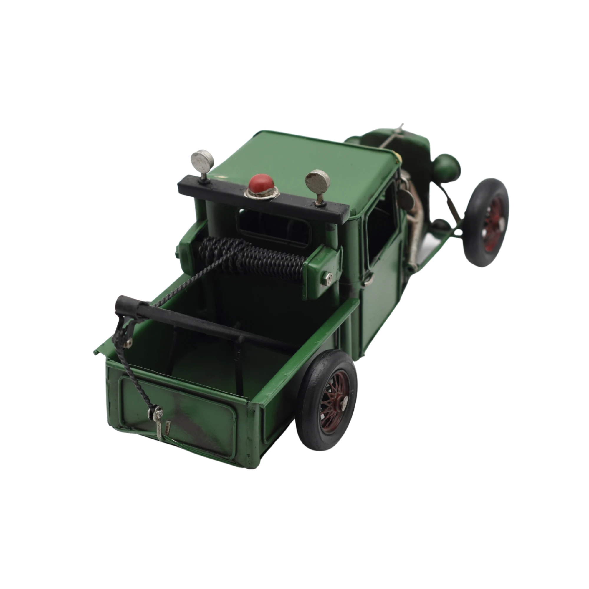 Miniaturmodel eines Hot-Rod-Abschleppwagens aus Zinn in Tannengrün – Bild 9