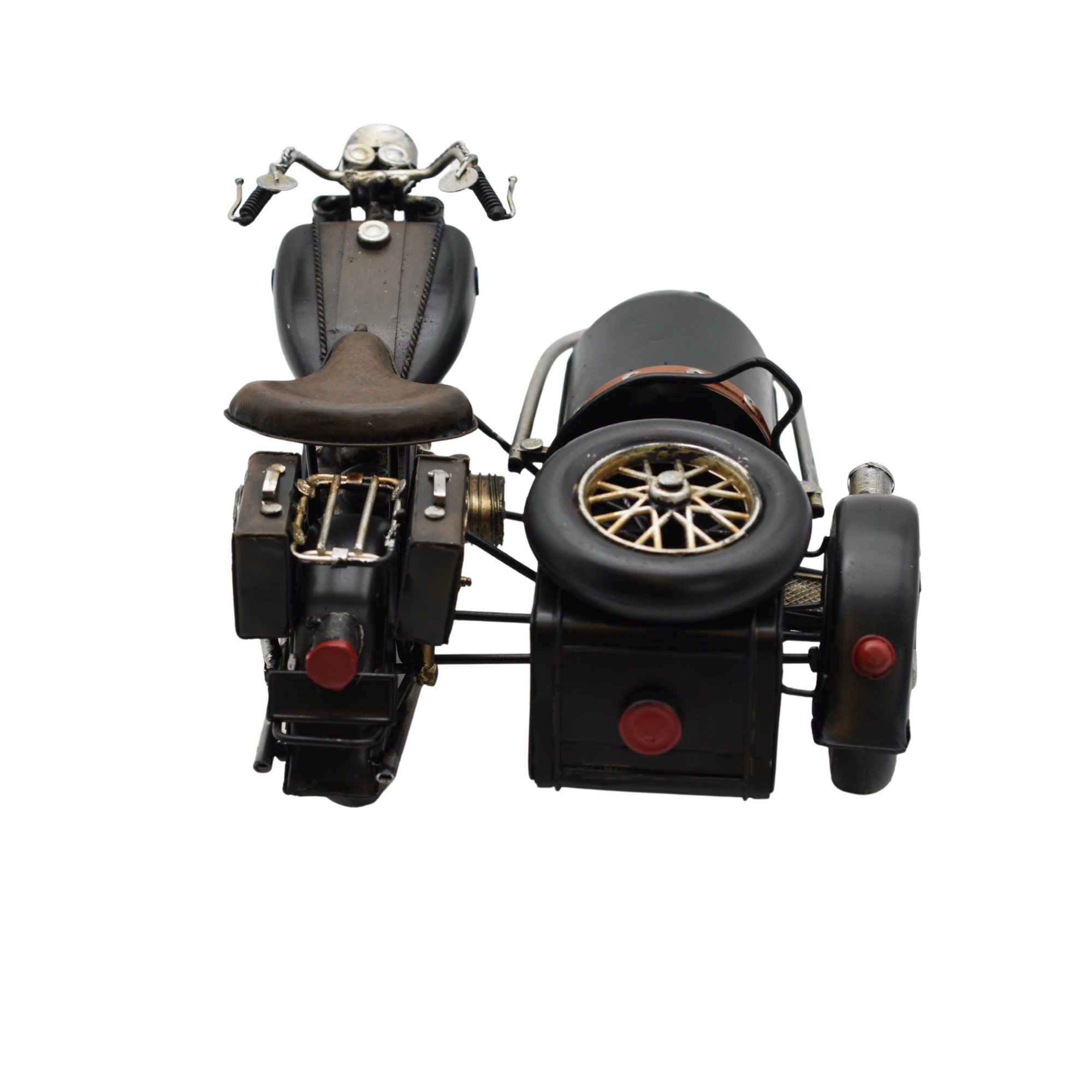 Miniaturmodel eines alten Motorrads mit Beiwagen aus Zinn – Bild 9